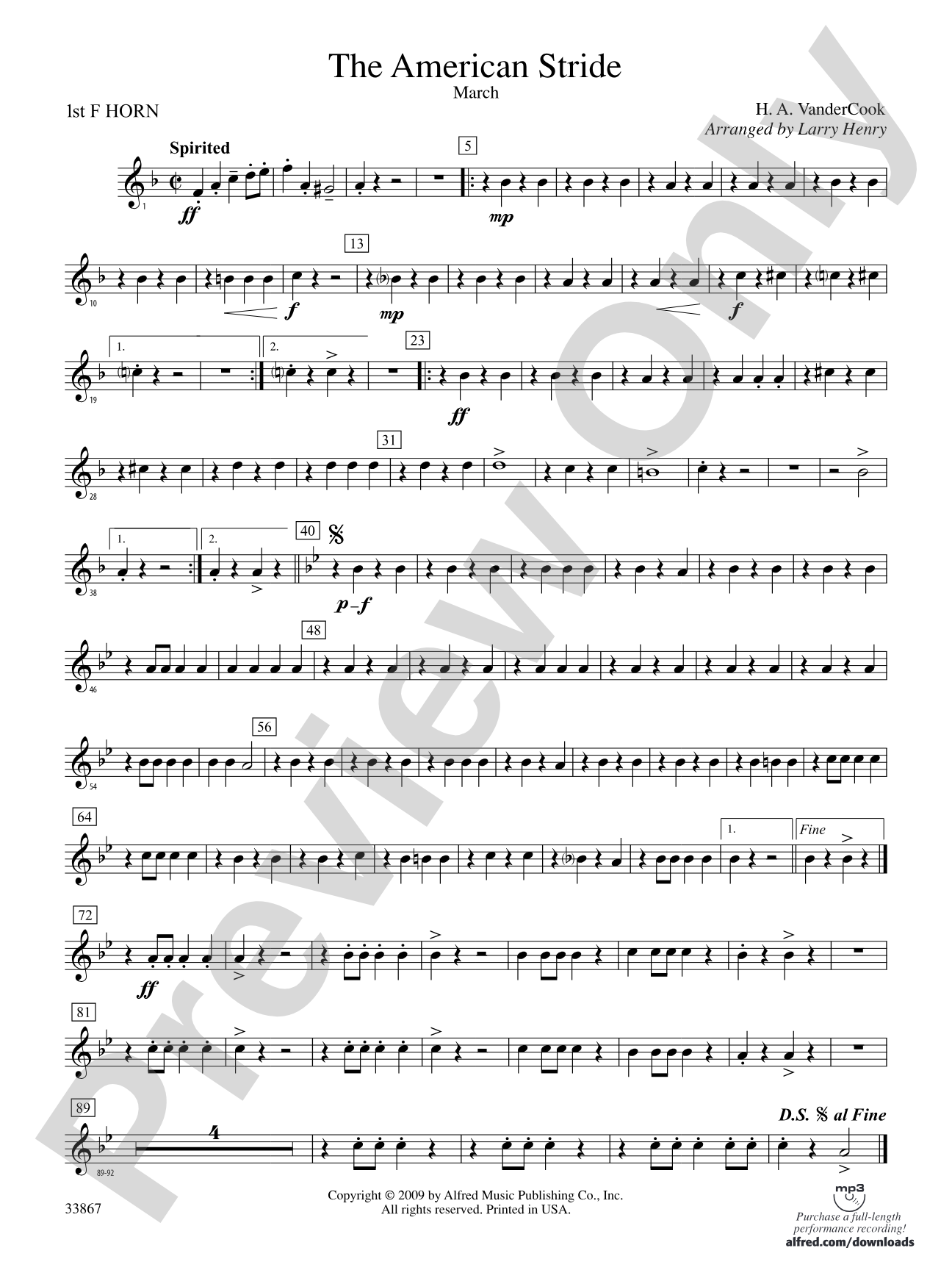 The American Stride: 1st F Horn