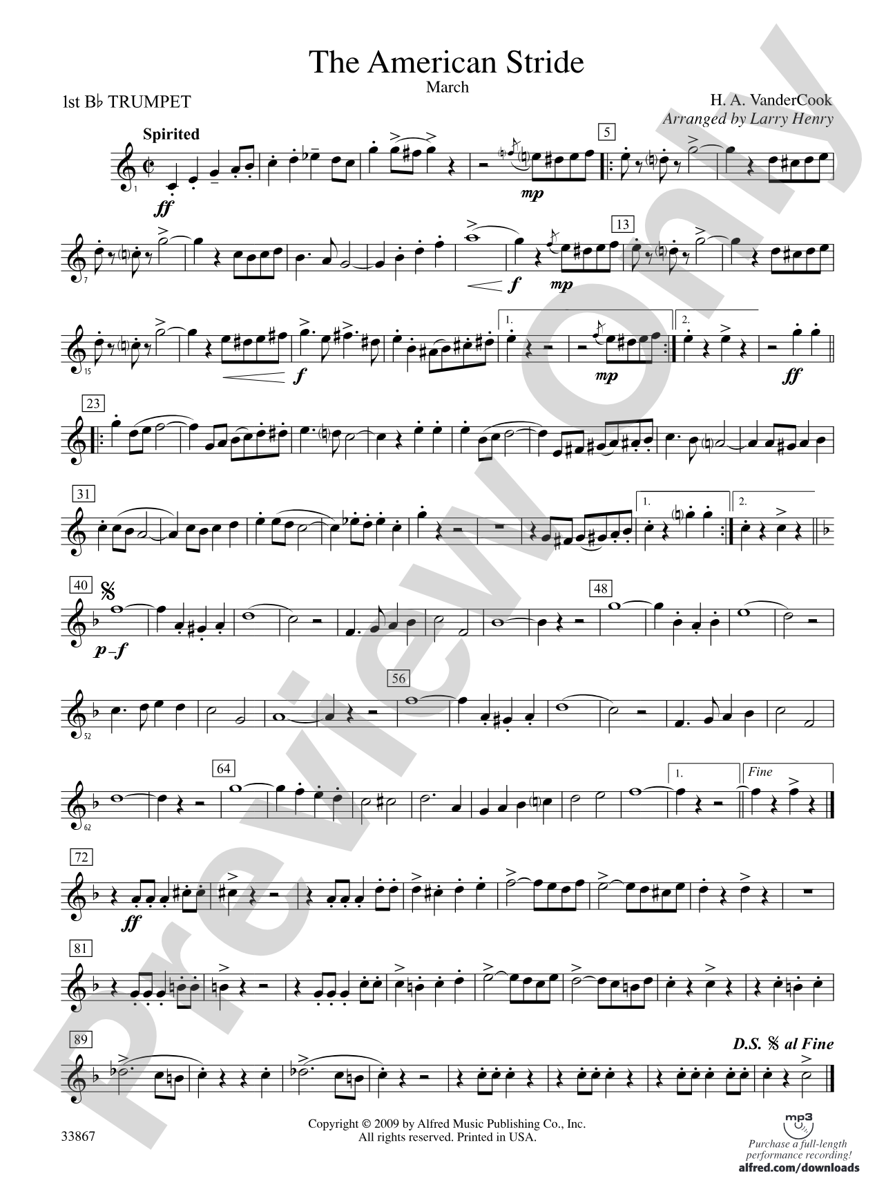 The American Stride: 1st B-flat Trumpet