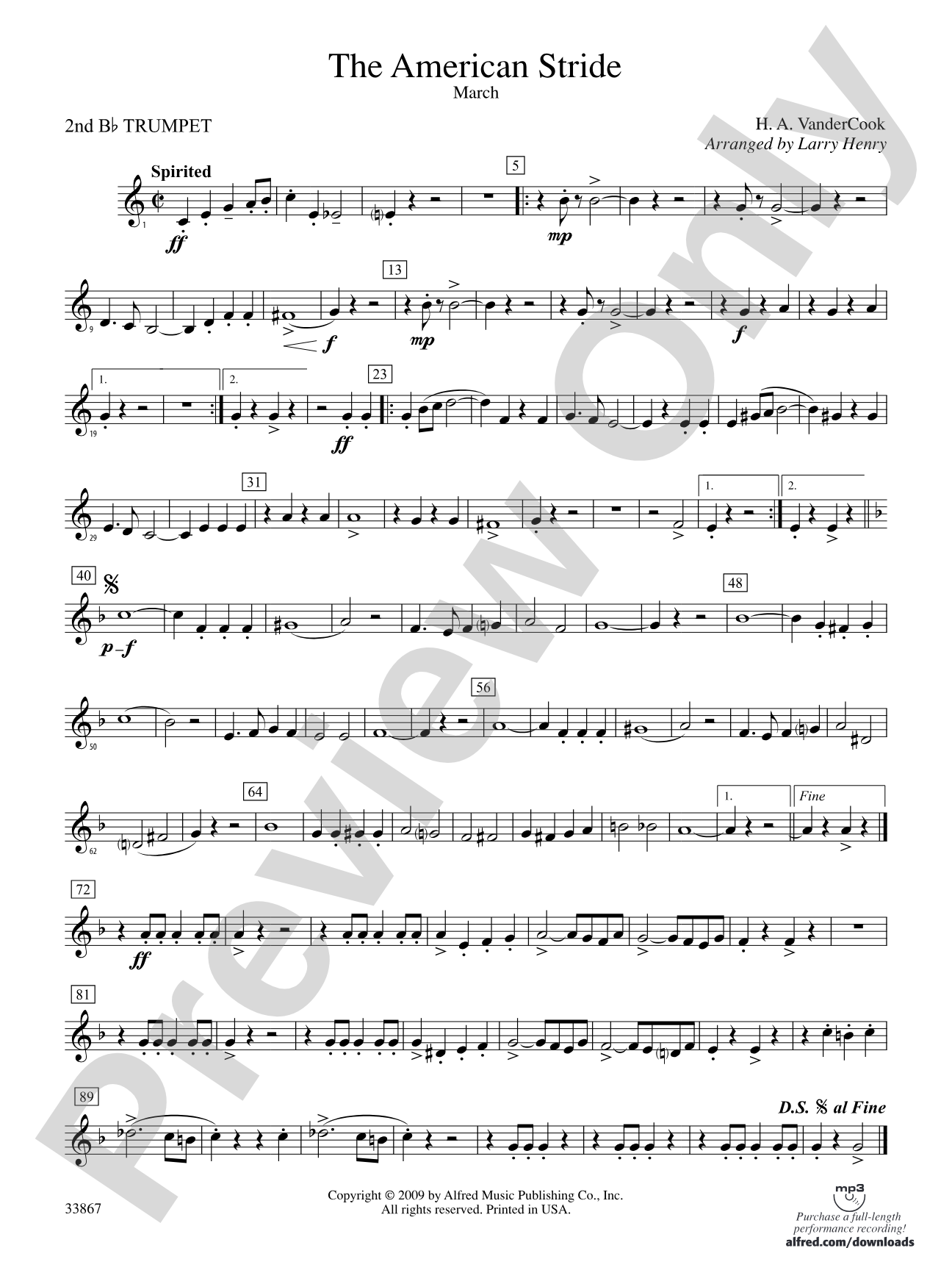 The American Stride: 2nd B-flat Trumpet