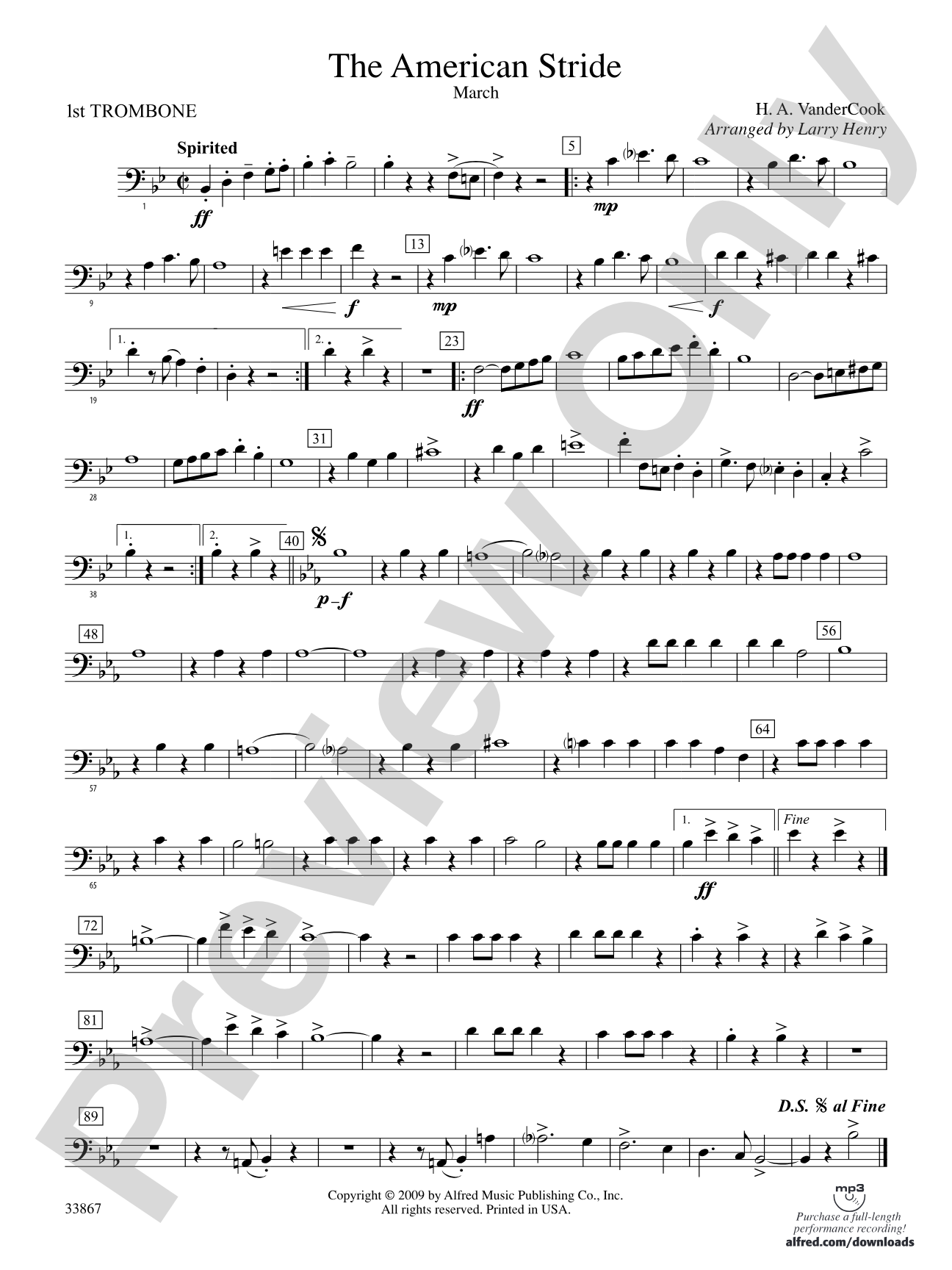 The American Stride: 1st Trombone