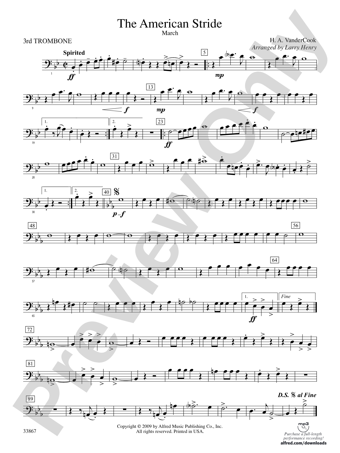 The American Stride: 3rd Trombone
