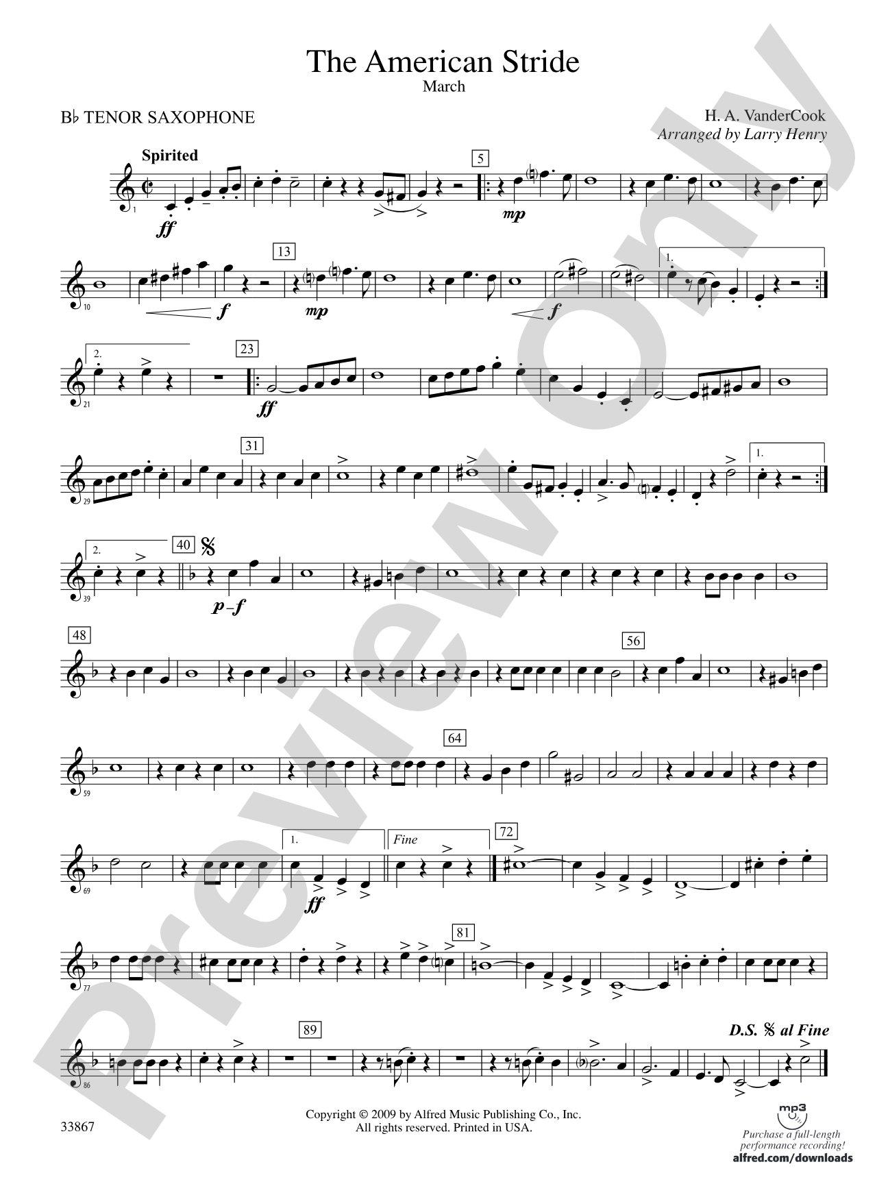 The American Stride: B-flat Tenor Saxophone