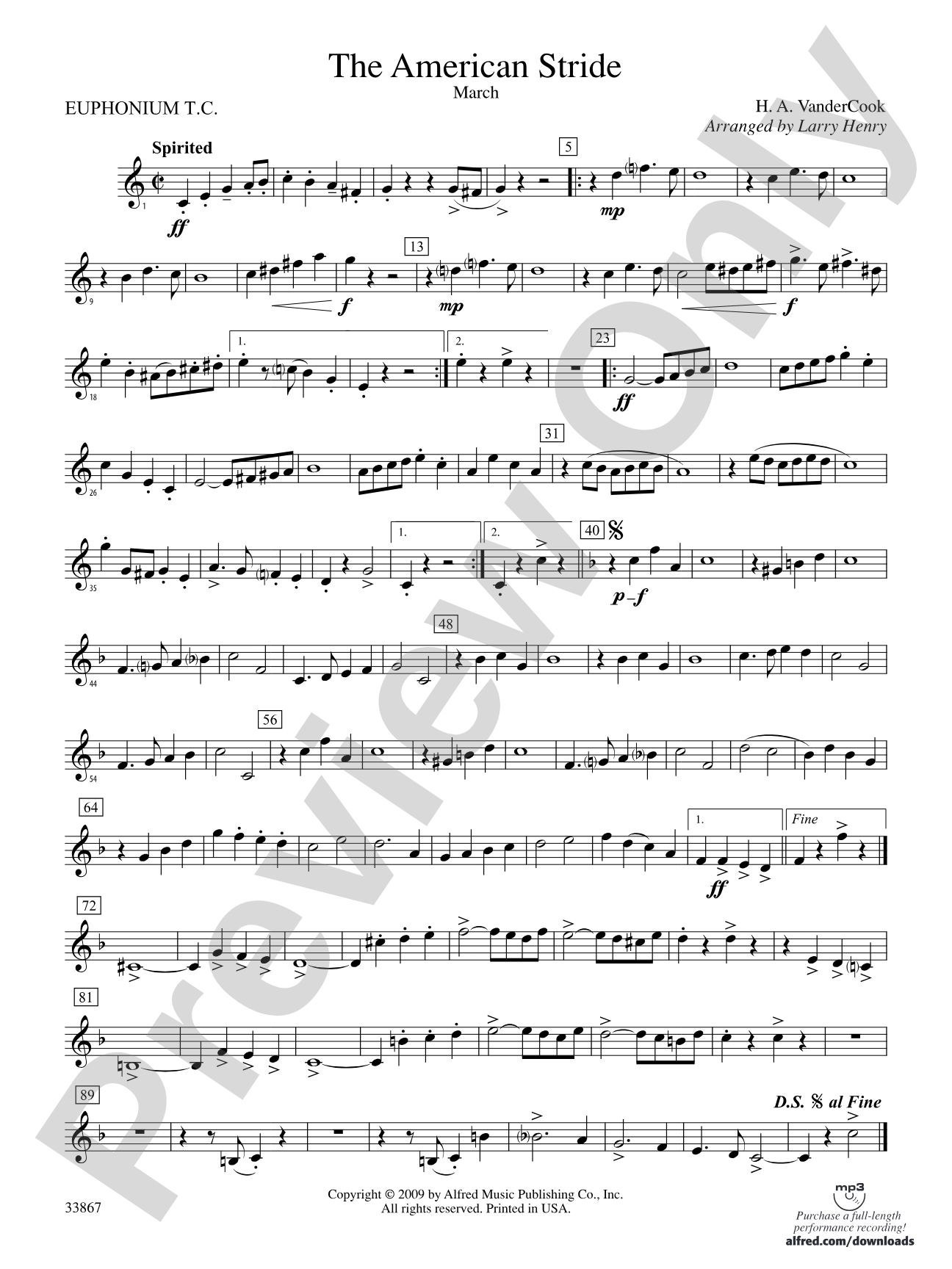 The American Stride: (wp) Baritone T.C.