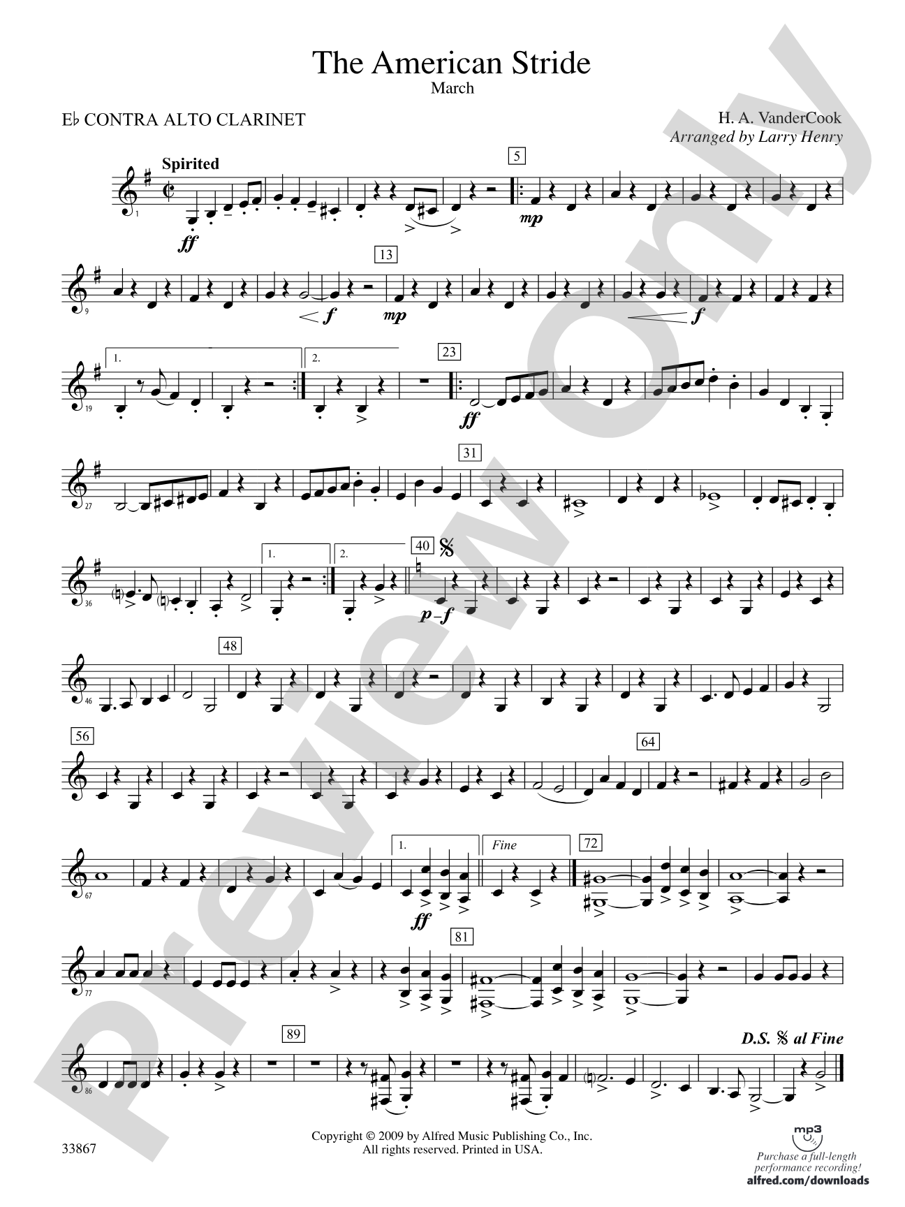 The American Stride: (wp) E-flat Contrabass Clarinet