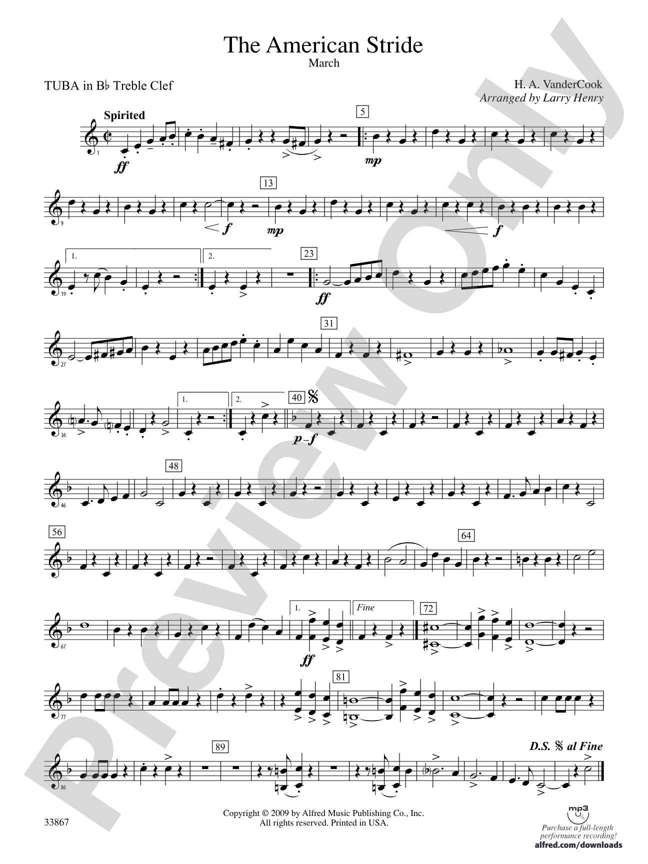 The American Stride: (wp) B-flat Tuba T.C.