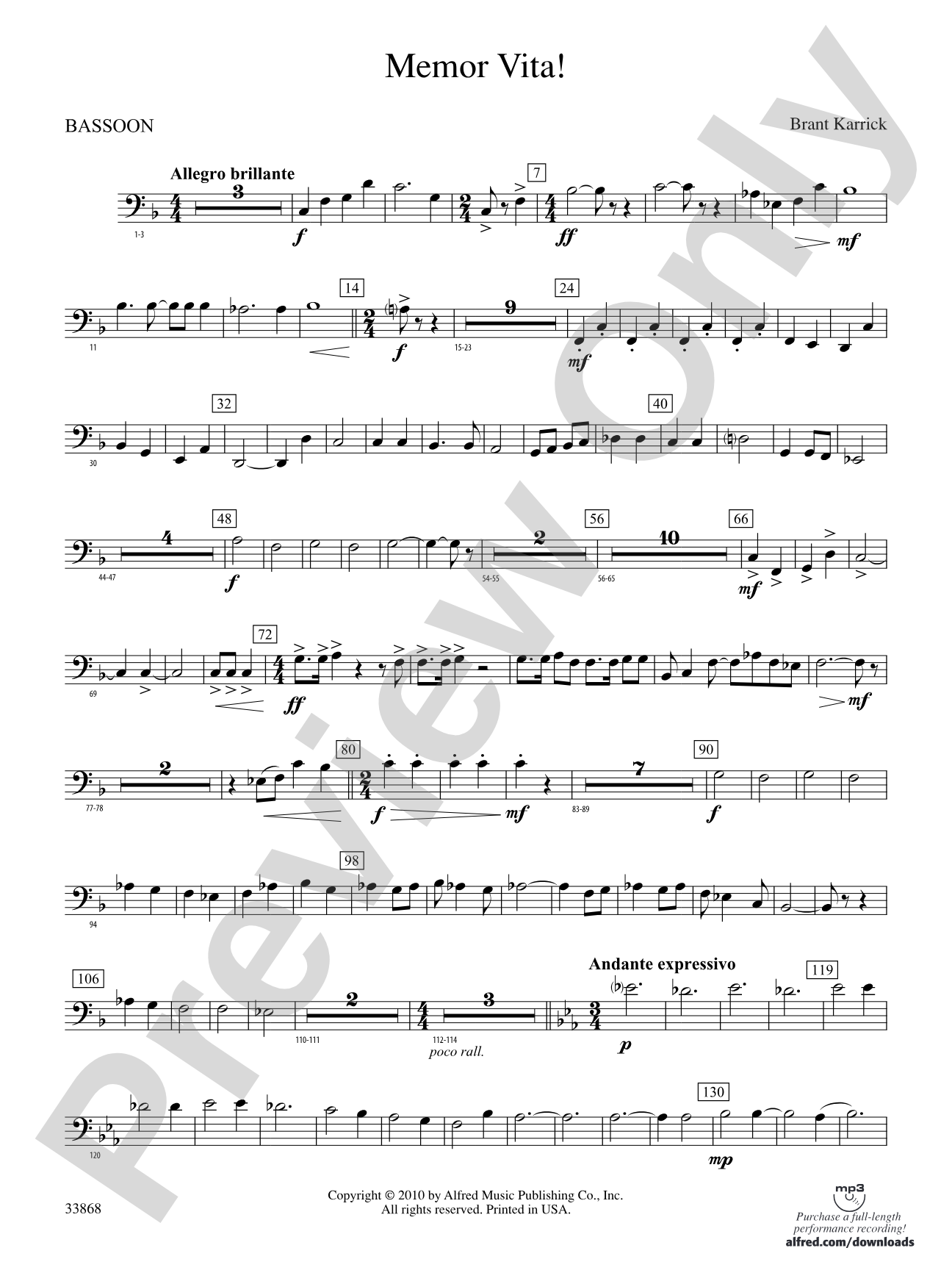 Memor Vita!: Bassoon