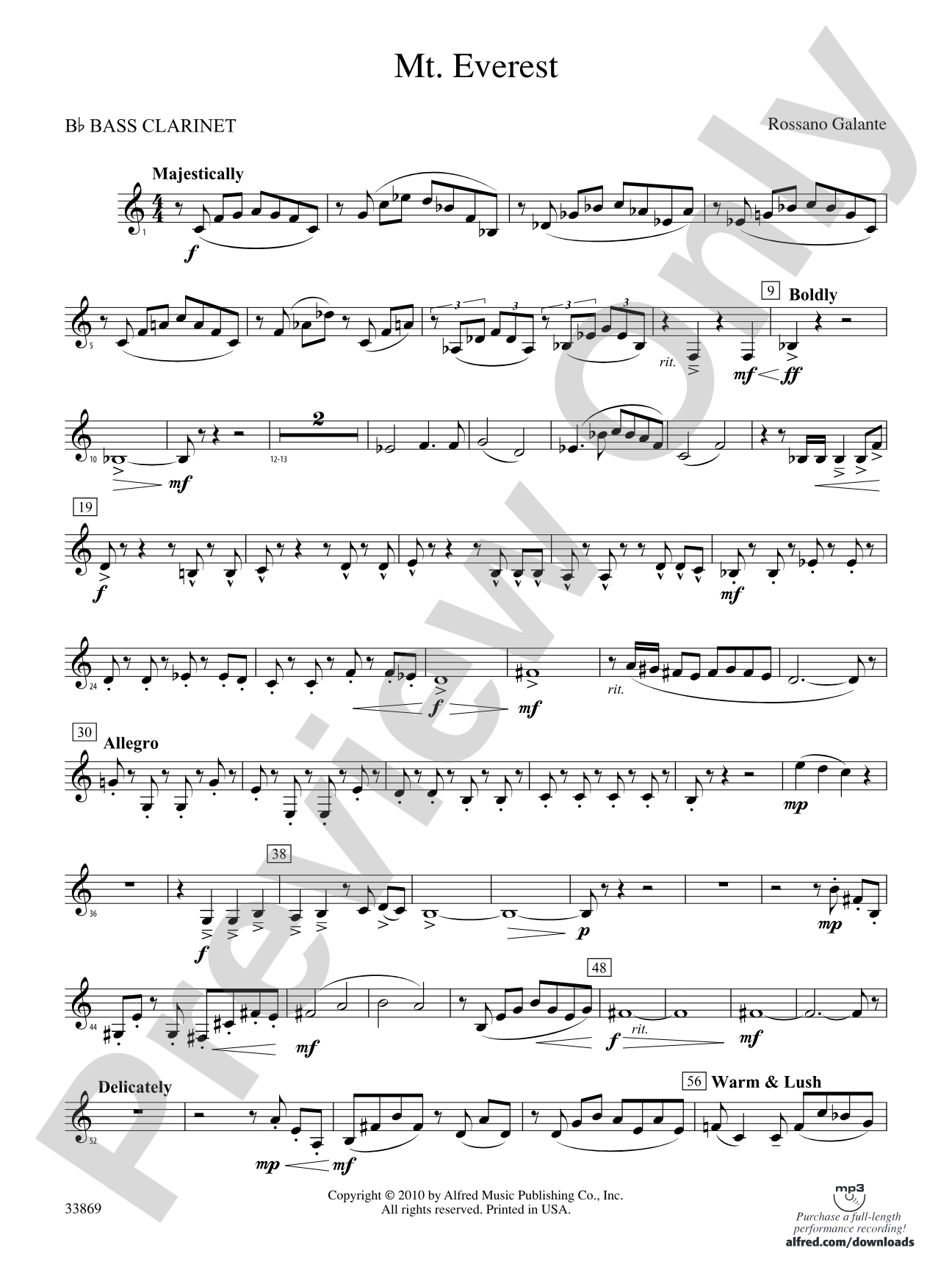 Mt. Everest: B-flat Bass Clarinet