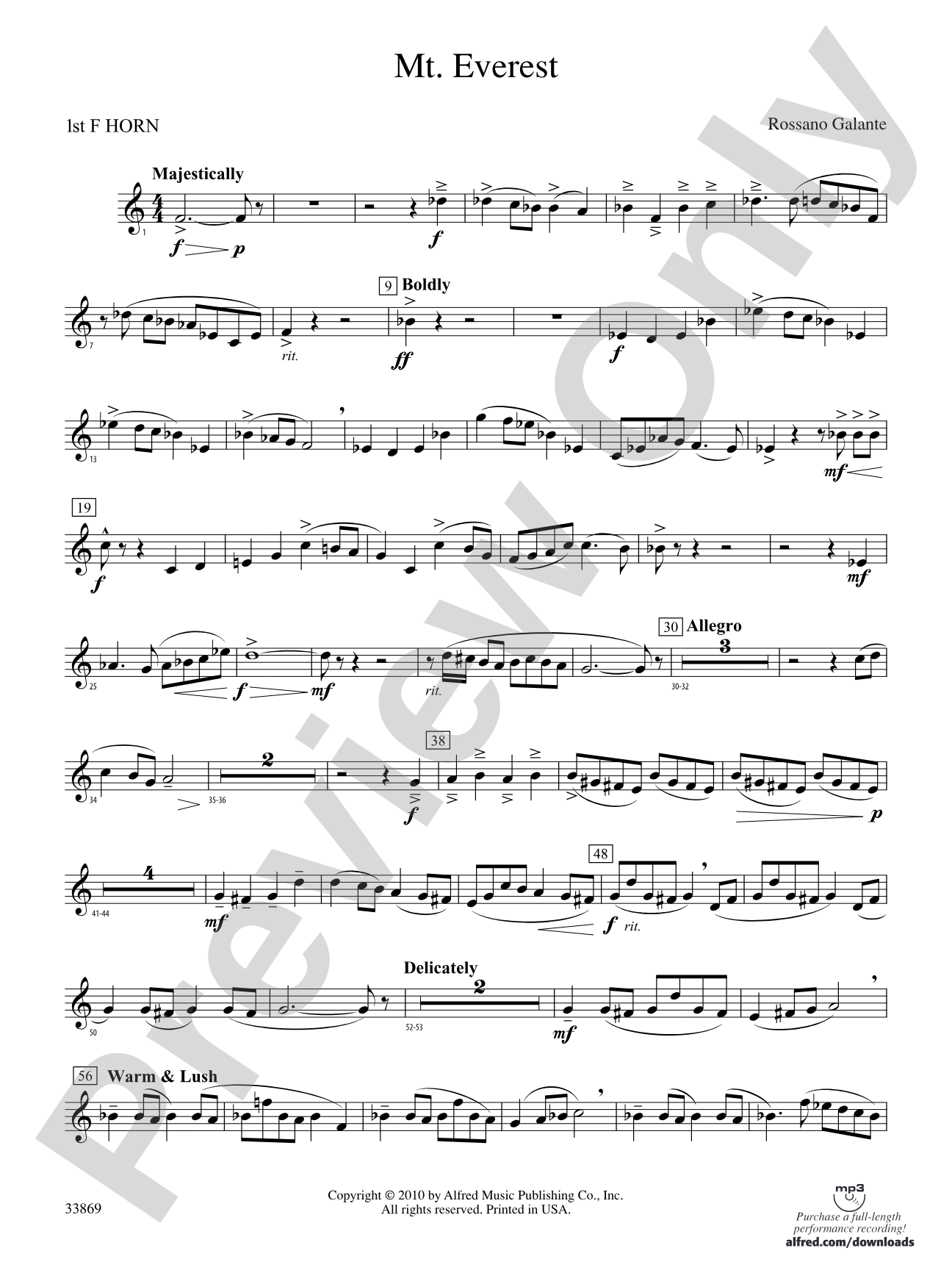 Mt. Everest: 1st F Horn