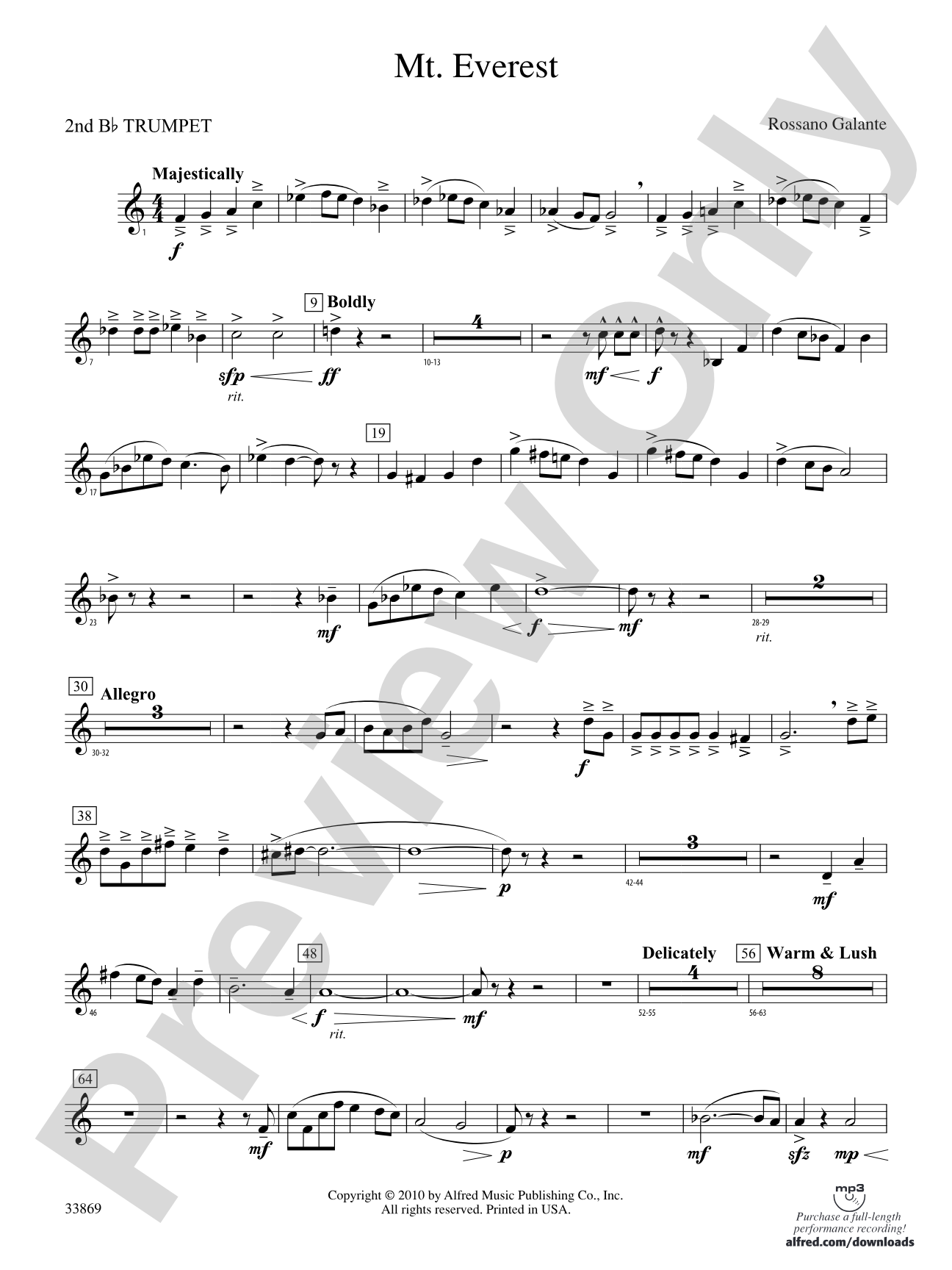 Mt. Everest: 2nd B-flat Trumpet