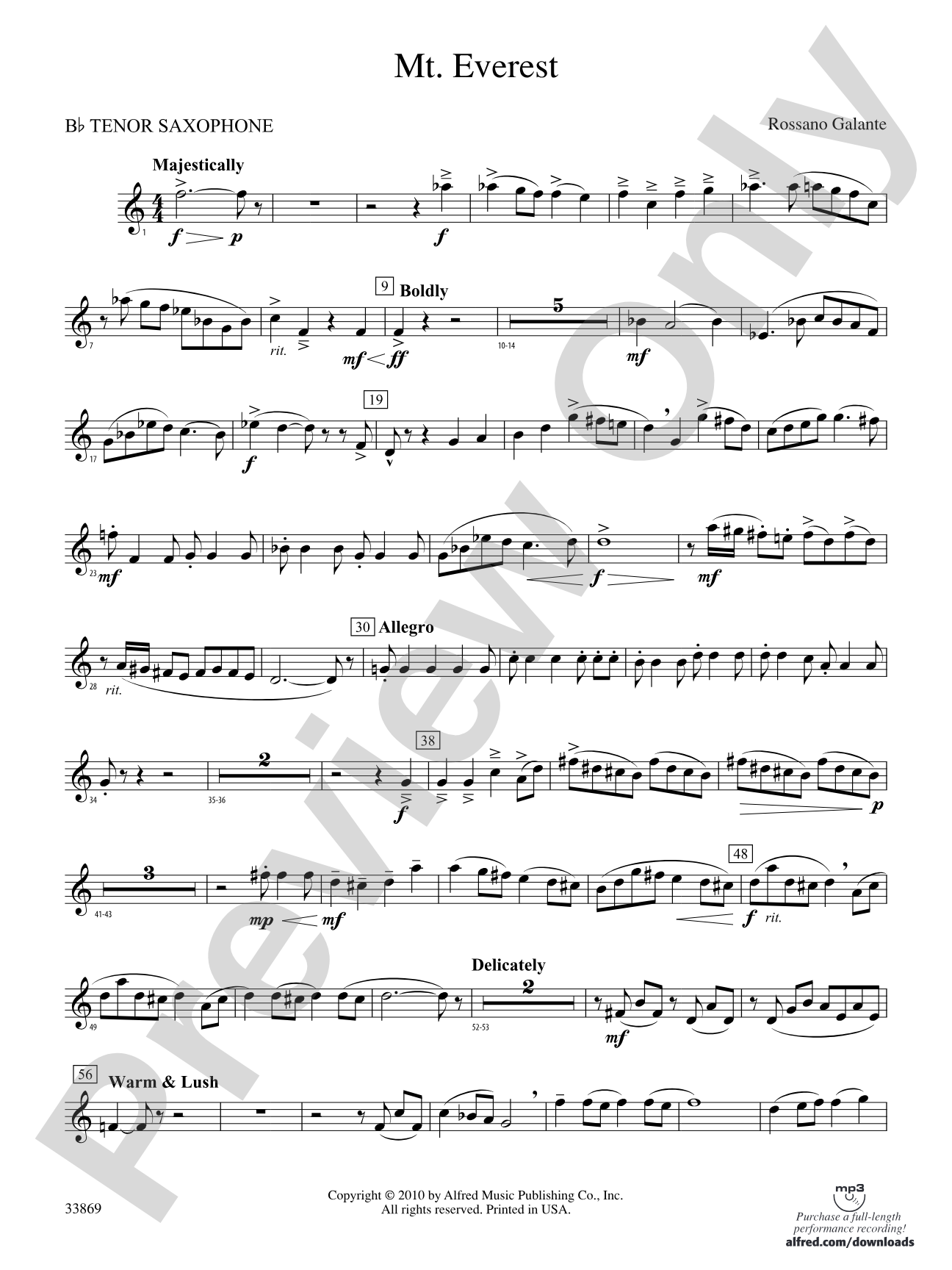 Mt. Everest: B-flat Tenor Saxophone