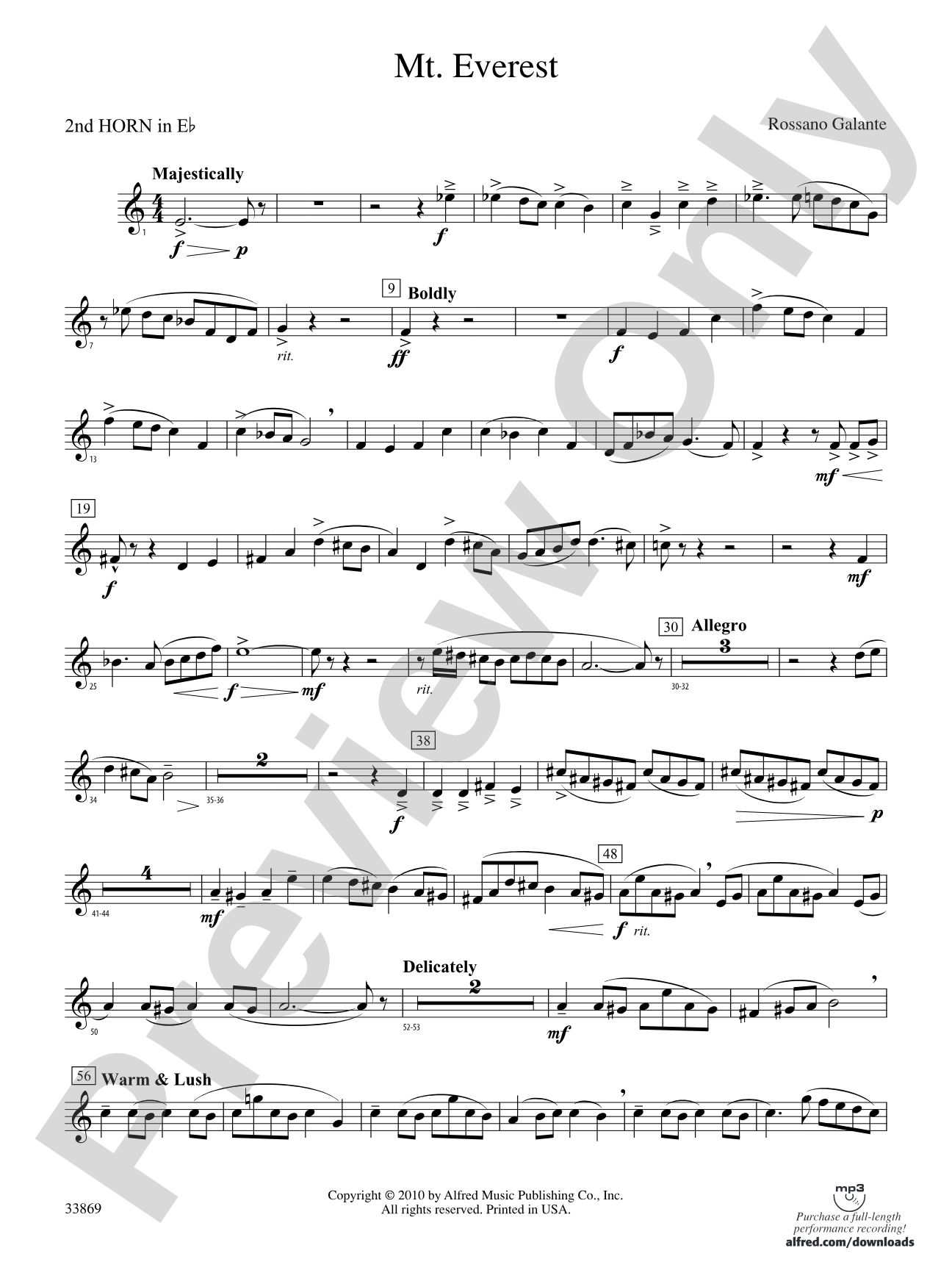 Mt. Everest: (wp) 2nd Horn in E-flat