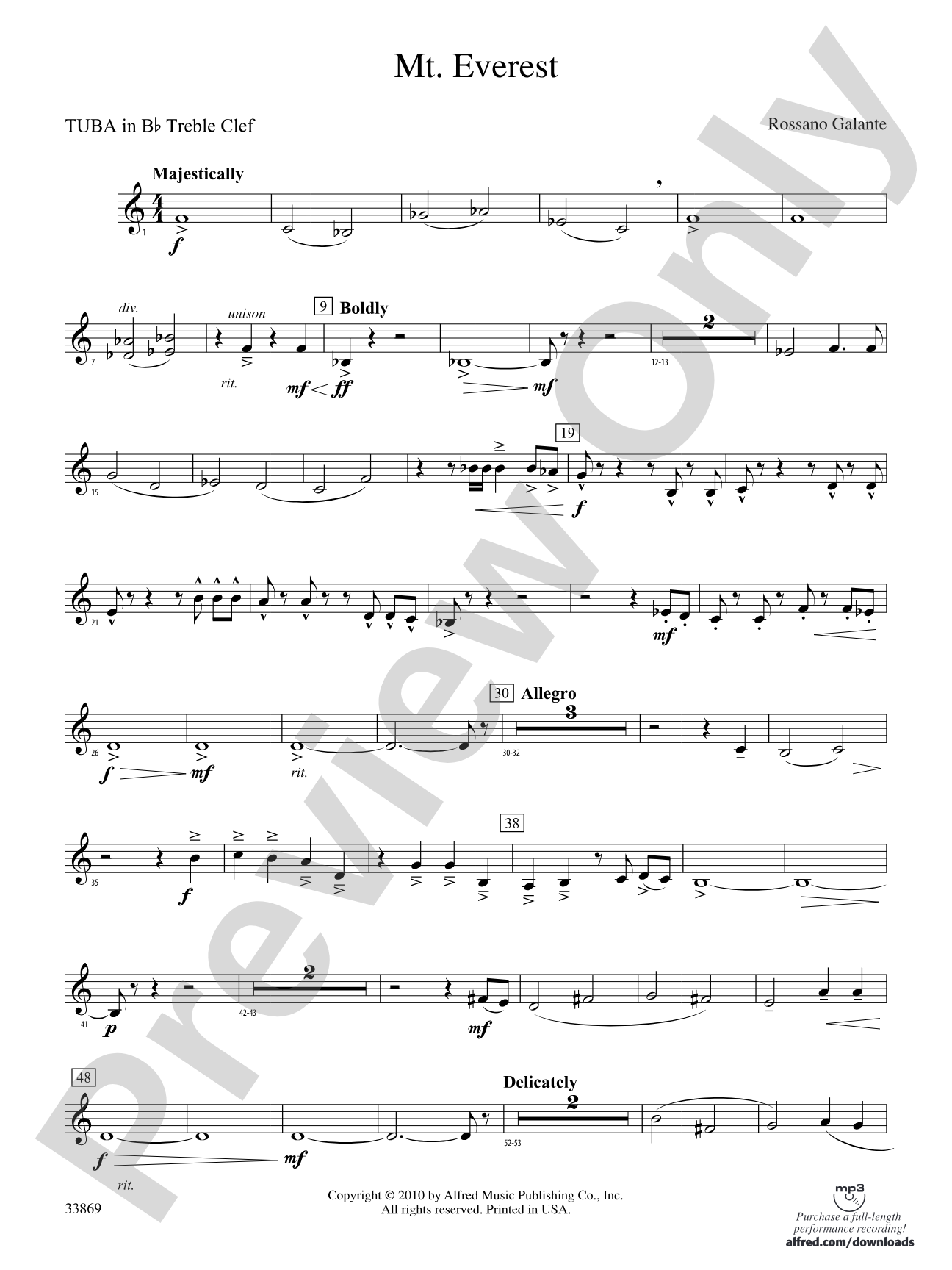 Mt. Everest: (wp) B-flat Tuba T.C.