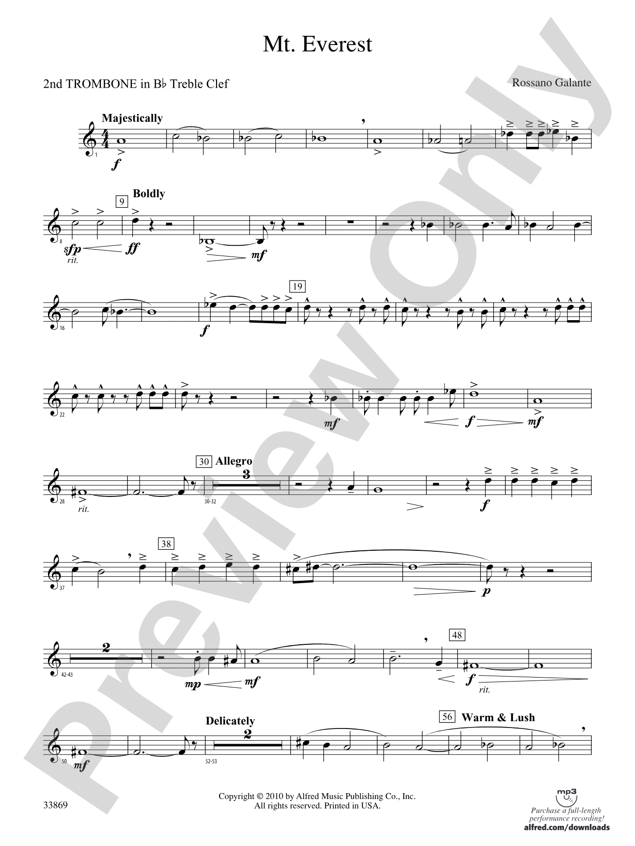 Mt. Everest: (wp) 2nd B-flat Trombone T.C.