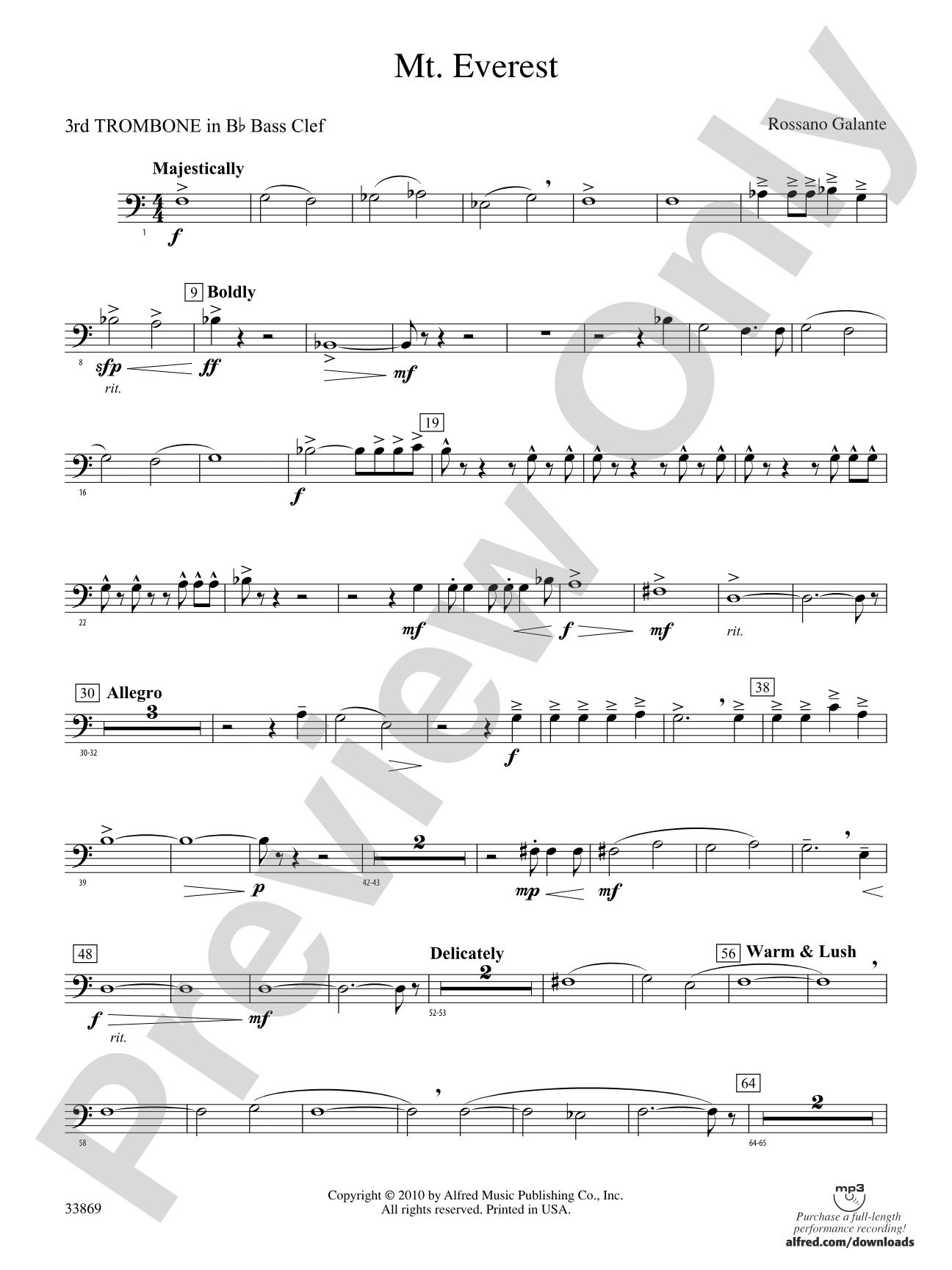 Mt. Everest: (wp) 3rd B-flat Trombone B.C.