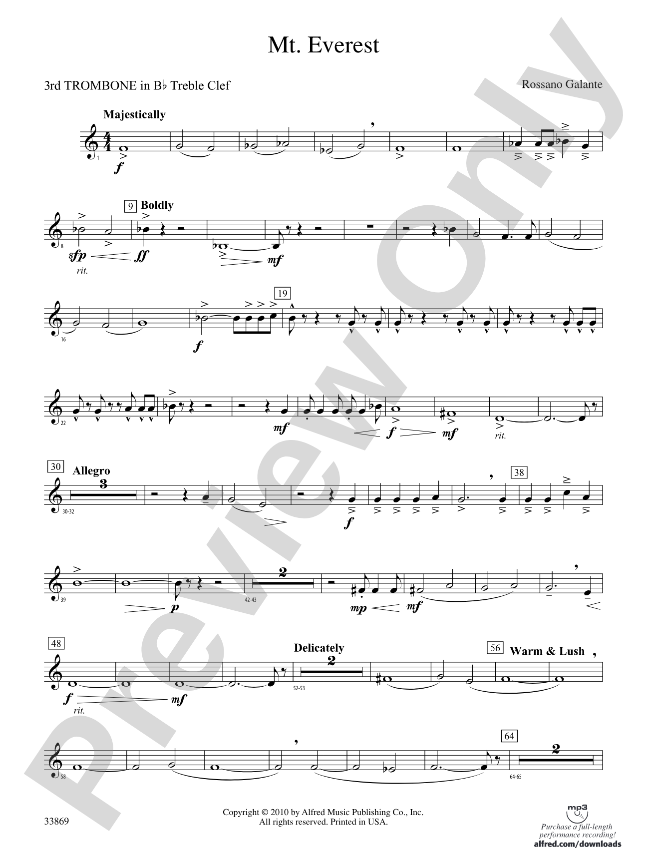 Mt. Everest: (wp) 3rd B-flat Trombone T.C.