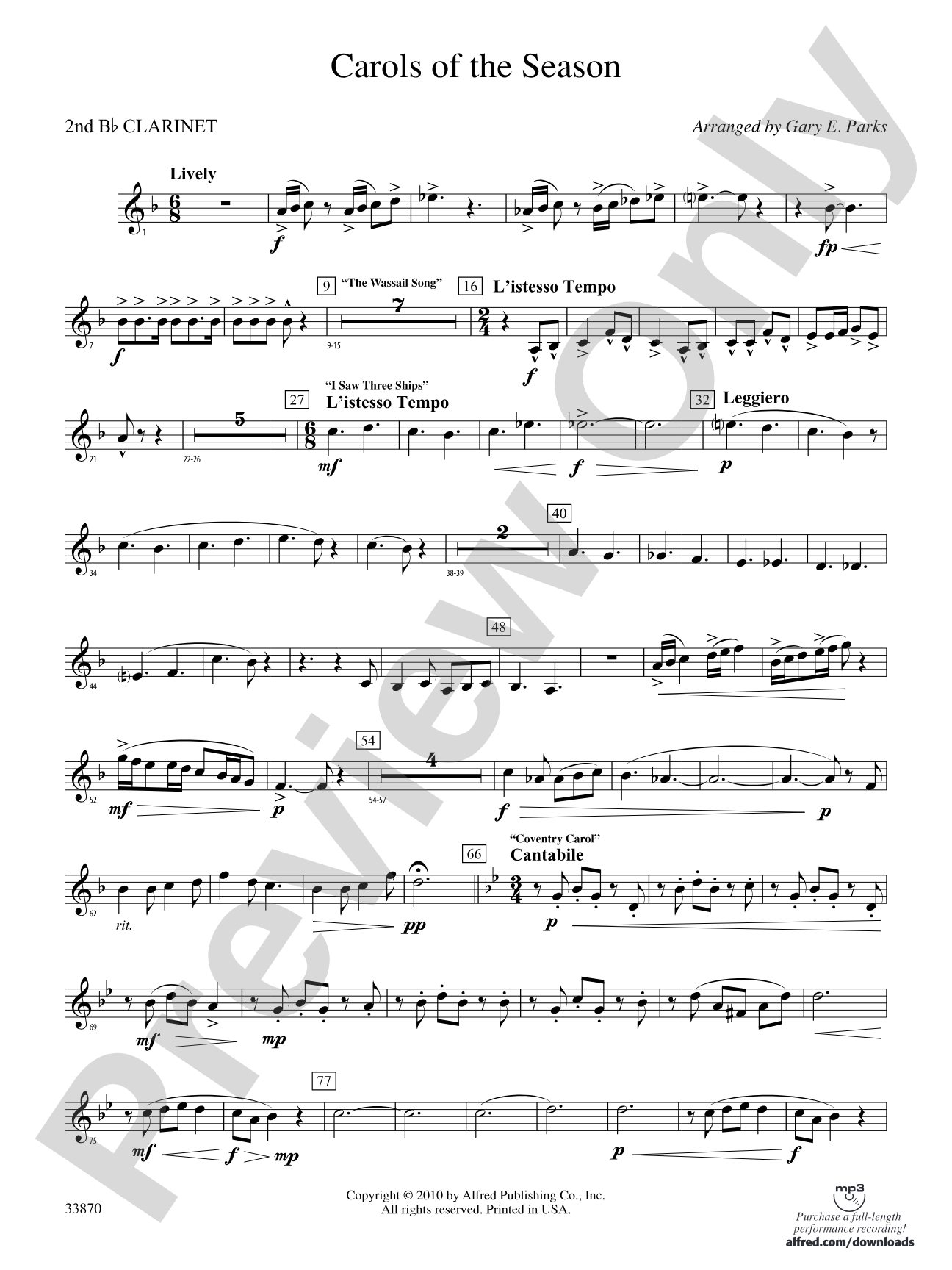 Carols of the Season: 2nd B-flat Clarinet
