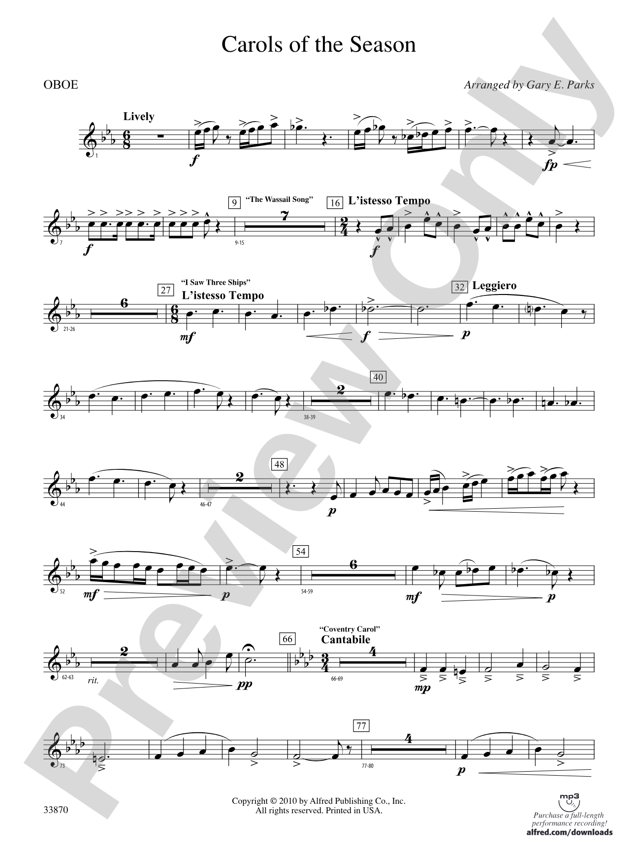 Carols of the Season: Oboe