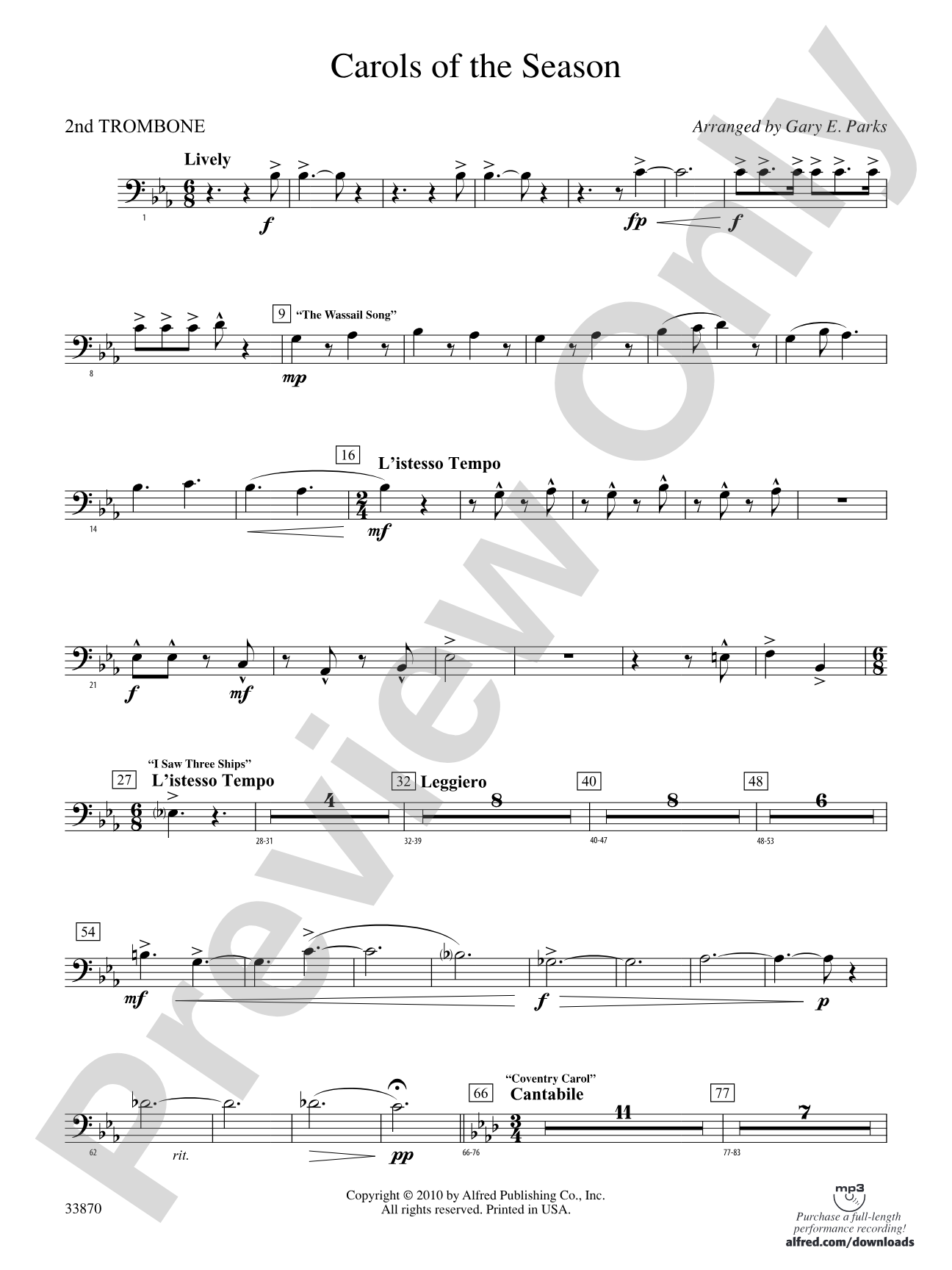 Carols of the Season: 2nd Trombone