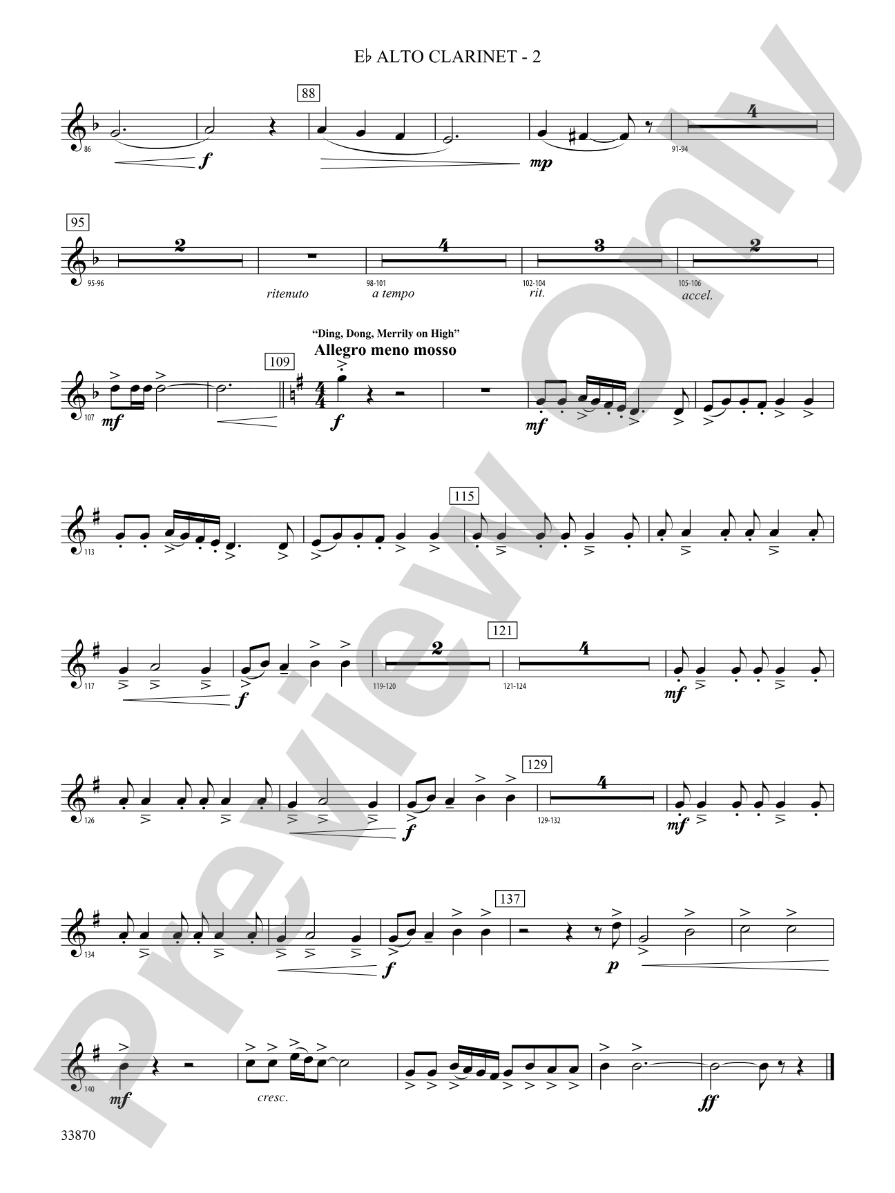 Carols of the Season: (wp) E-flat Alto Clarinet