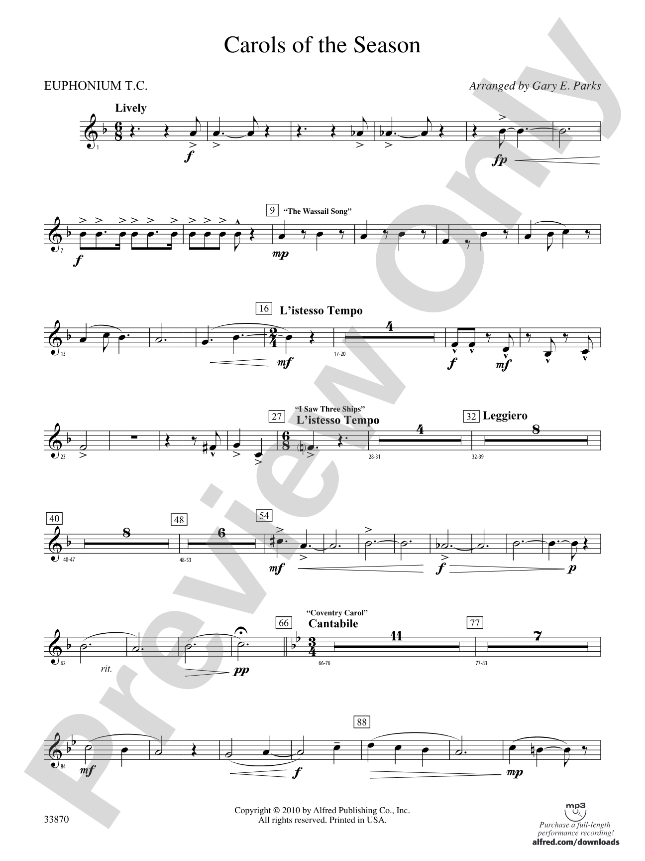 Carols of the Season: (wp) Baritone T.C.