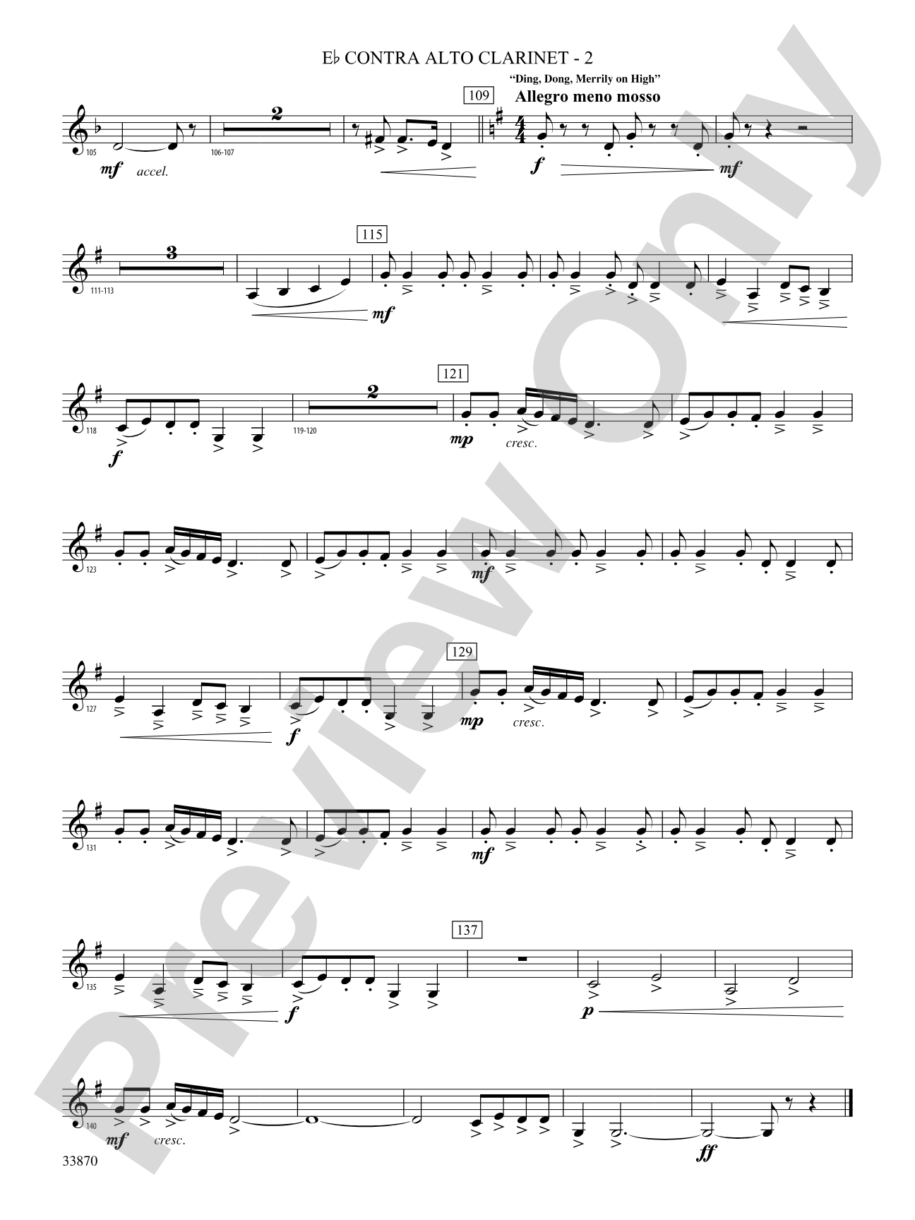 Carols of the Season: (wp) E-flat Contrabass Clarinet