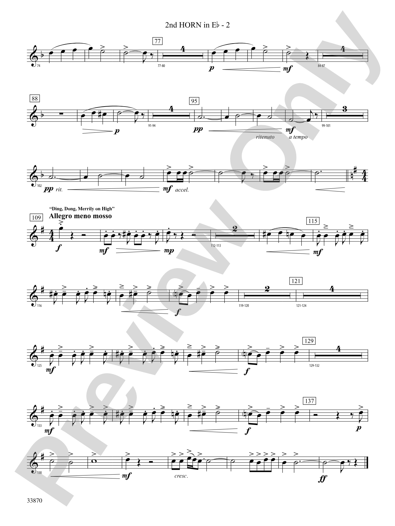 Carols of the Season: (wp) 2nd Horn in E-flat