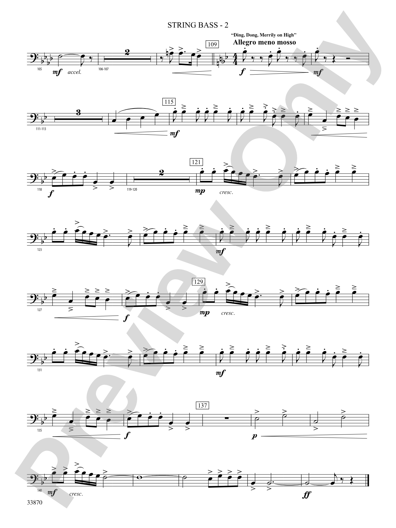 Carols of the Season: (wp) String Bass