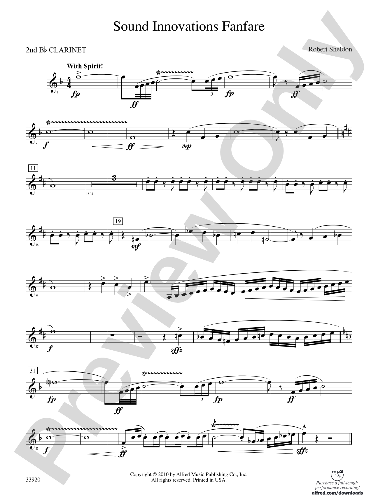 Sound Innovations Fanfare: 2nd B-flat Clarinet