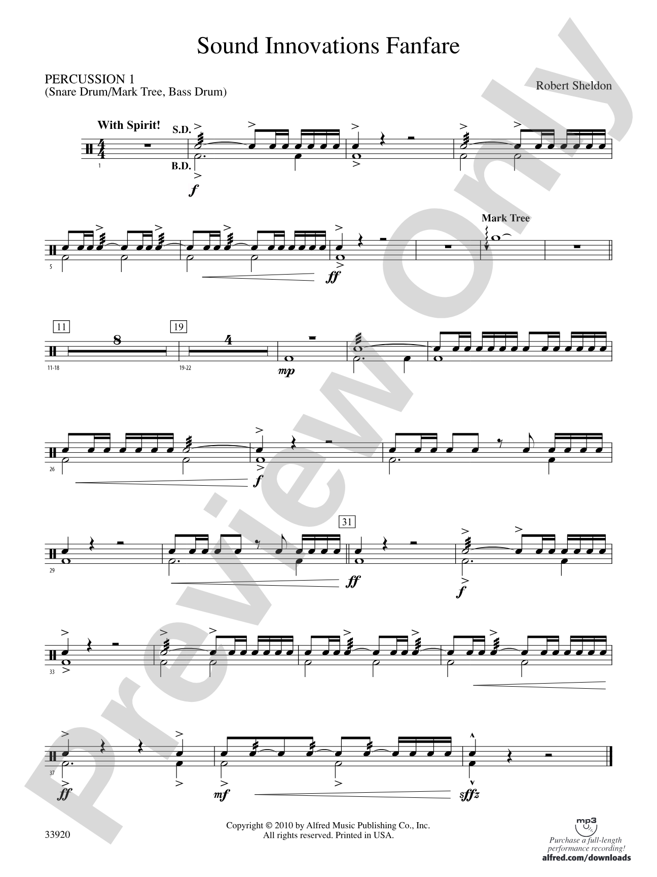 Sound Innovations Fanfare: 1st Percussion