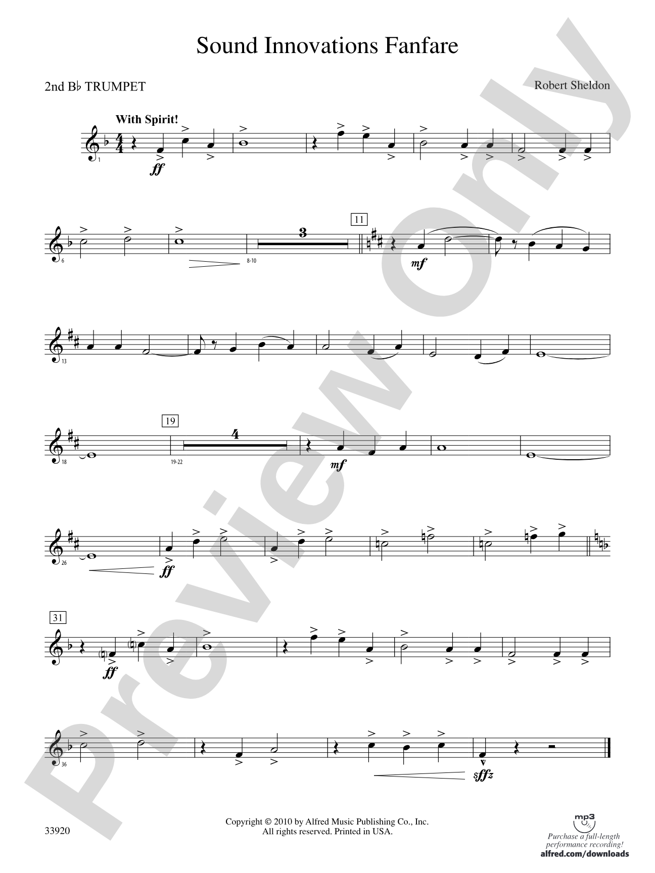 Sound Innovations Fanfare: 2nd B-flat Trumpet