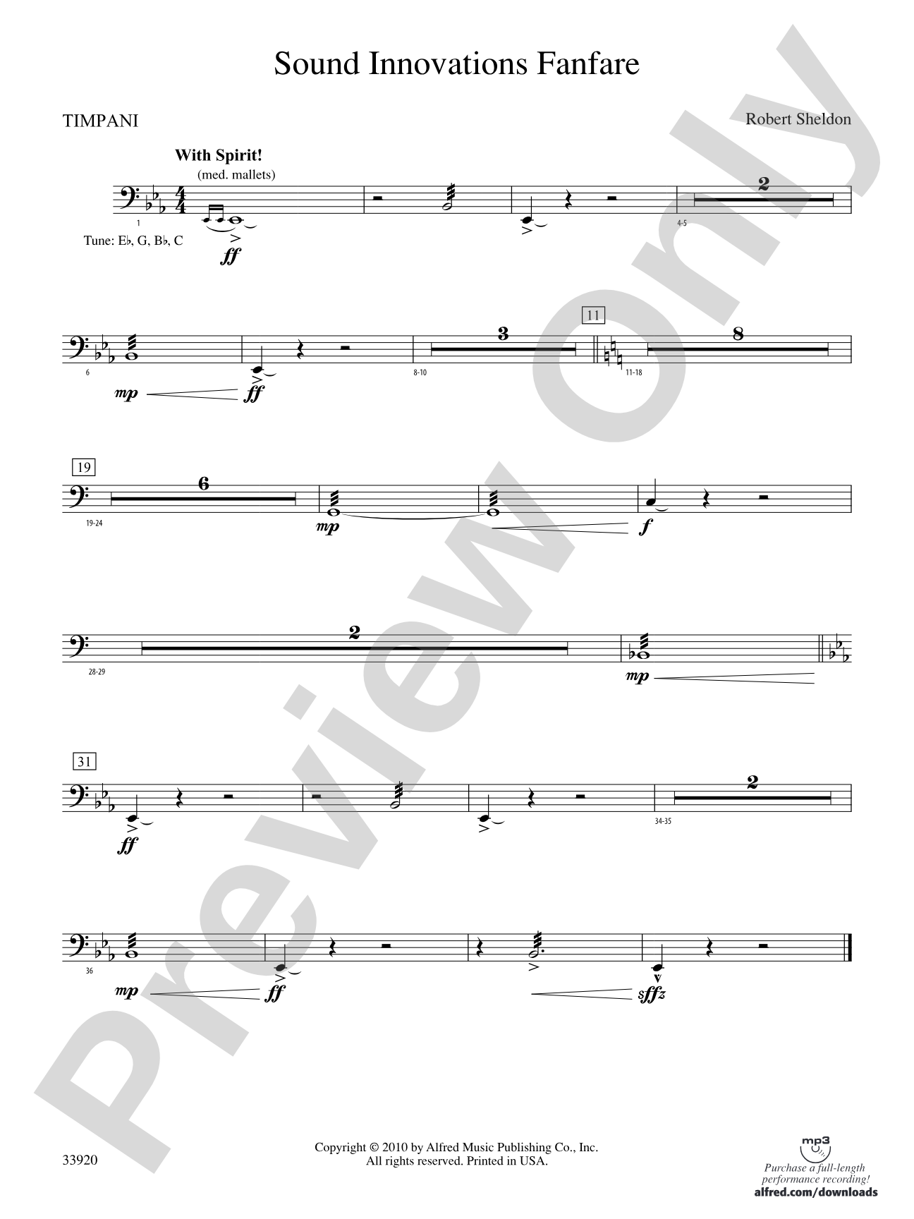 Sound Innovations Fanfare: Timpani