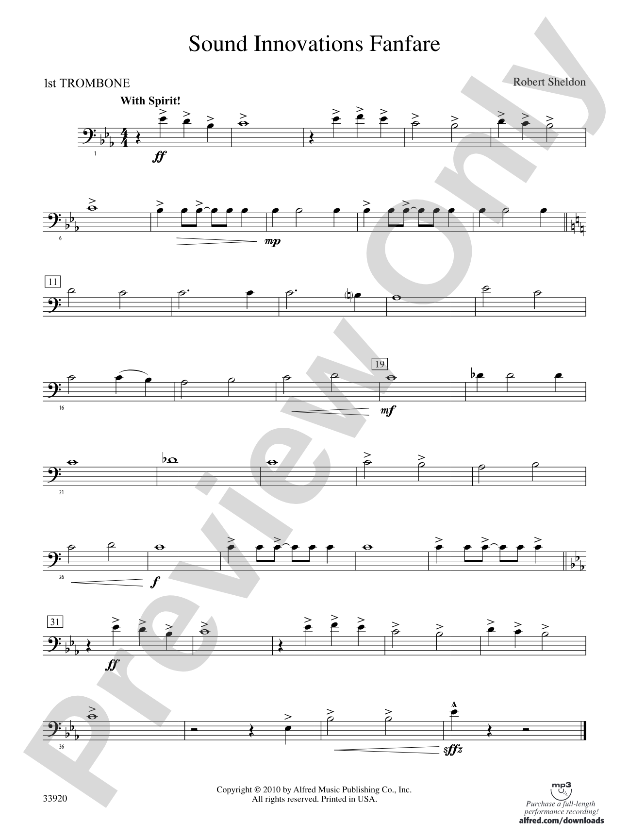Sound Innovations Fanfare: 1st Trombone