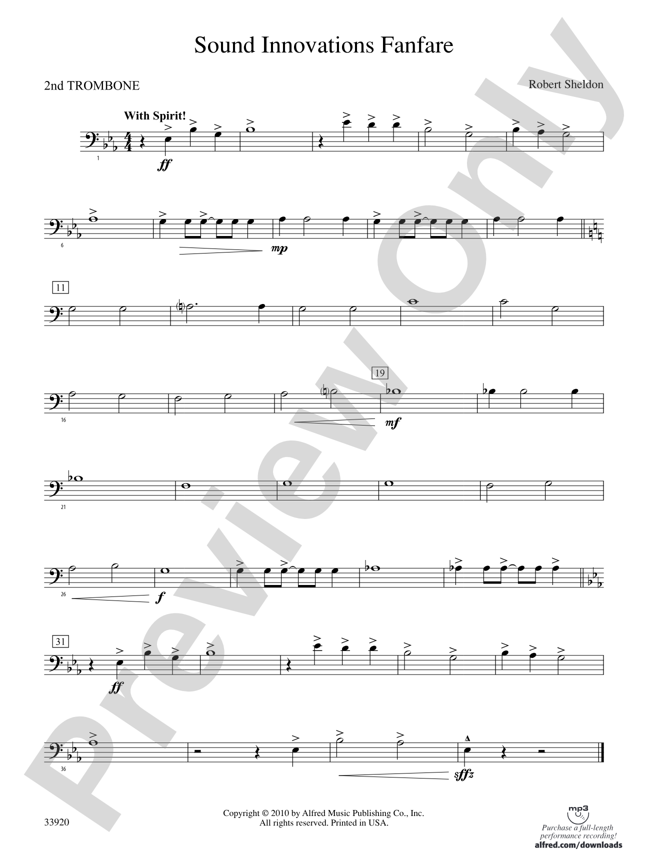 Sound Innovations Fanfare: 2nd Trombone