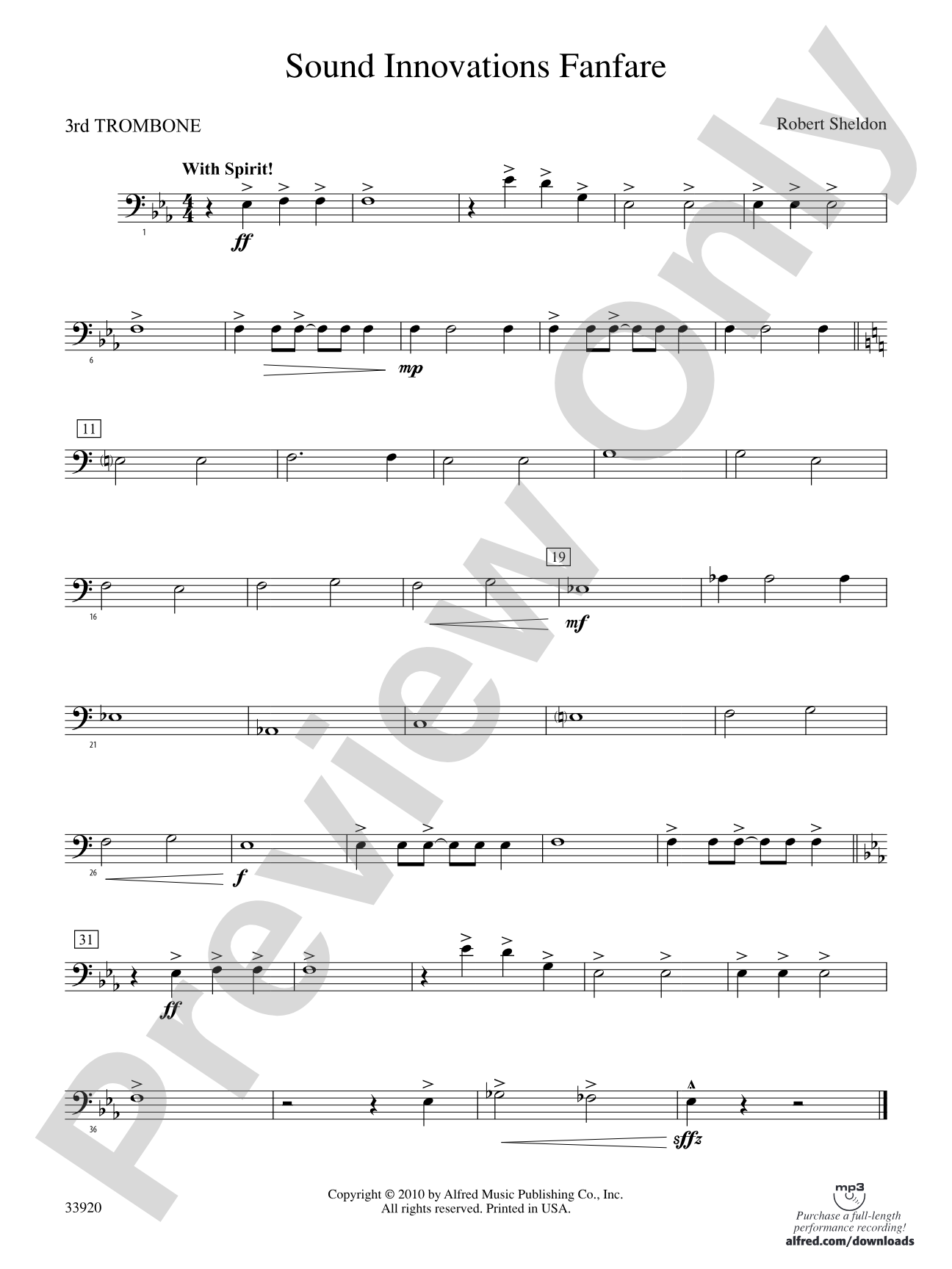 Sound Innovations Fanfare: 3rd Trombone