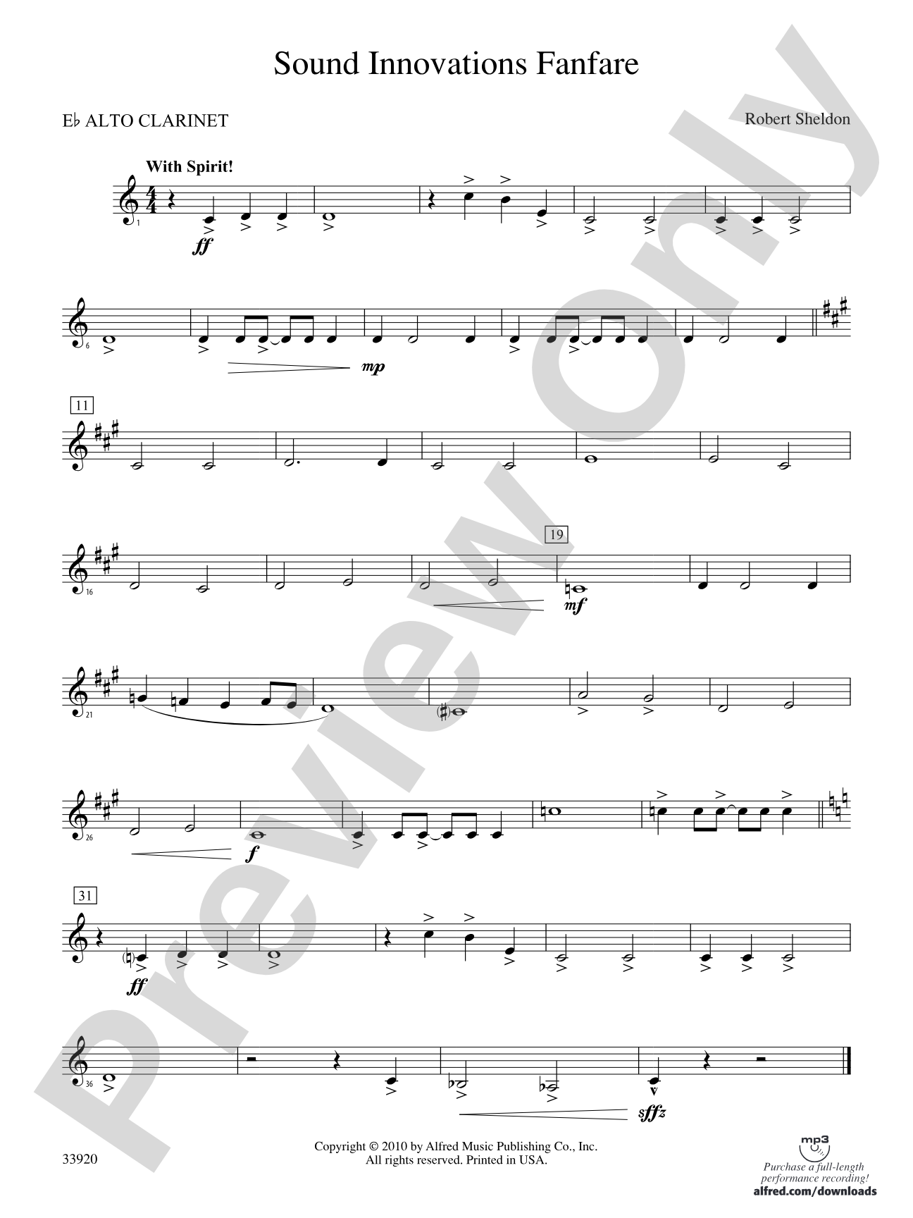 Sound Innovations Fanfare: (wp) E-flat Alto Clarinet
