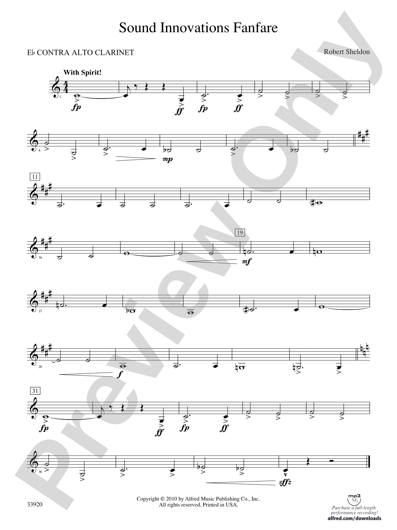 Sound Innovations Fanfare: (wp) E-flat Contrabass Clarinet