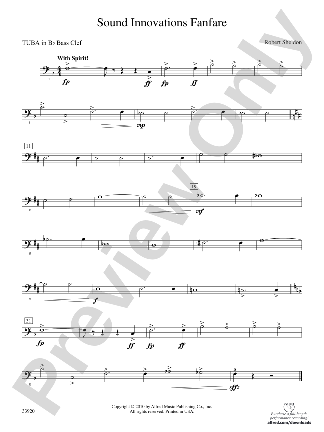Sound Innovations Fanfare: (wp) B-flat Tuba B.C.