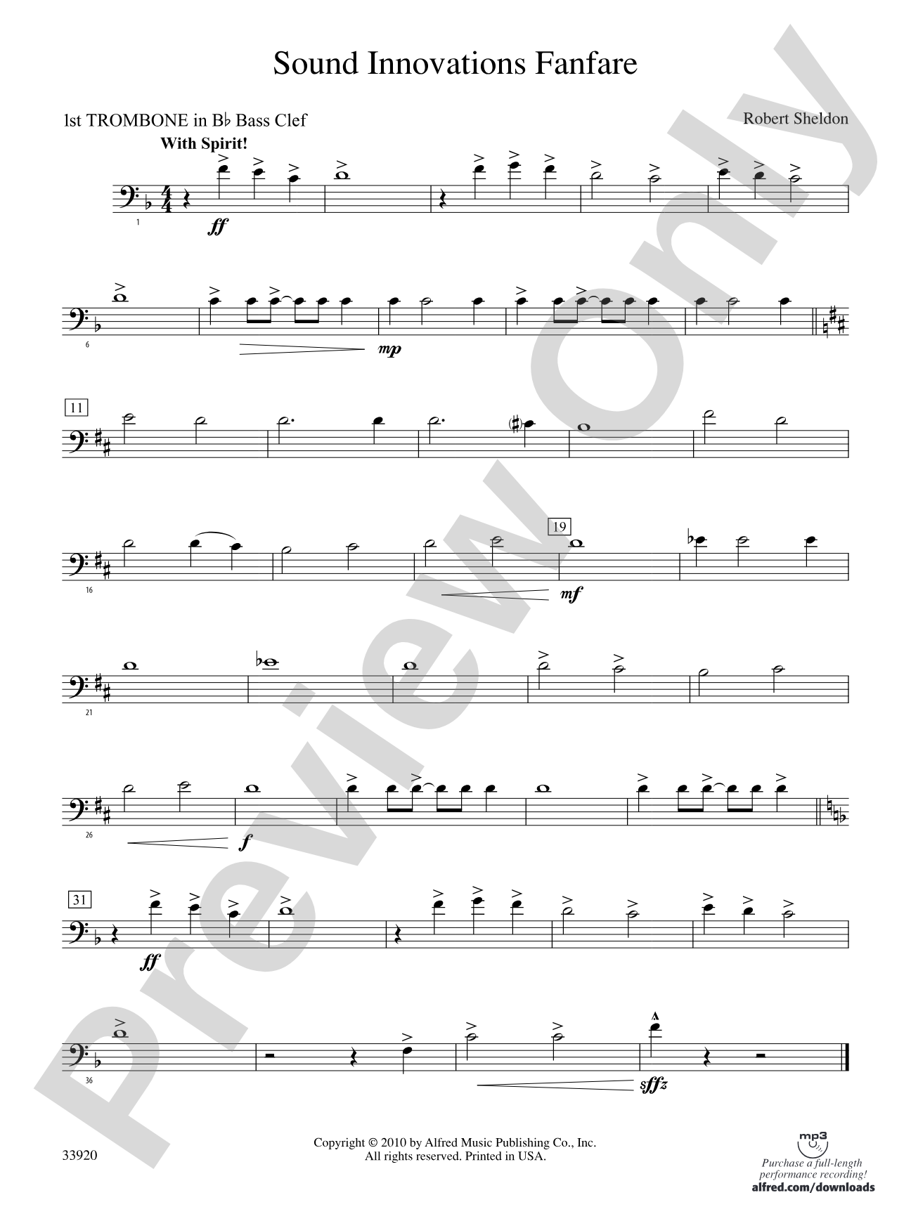 Sound Innovations Fanfare: (wp) 1st B-flat Trombone B.C.