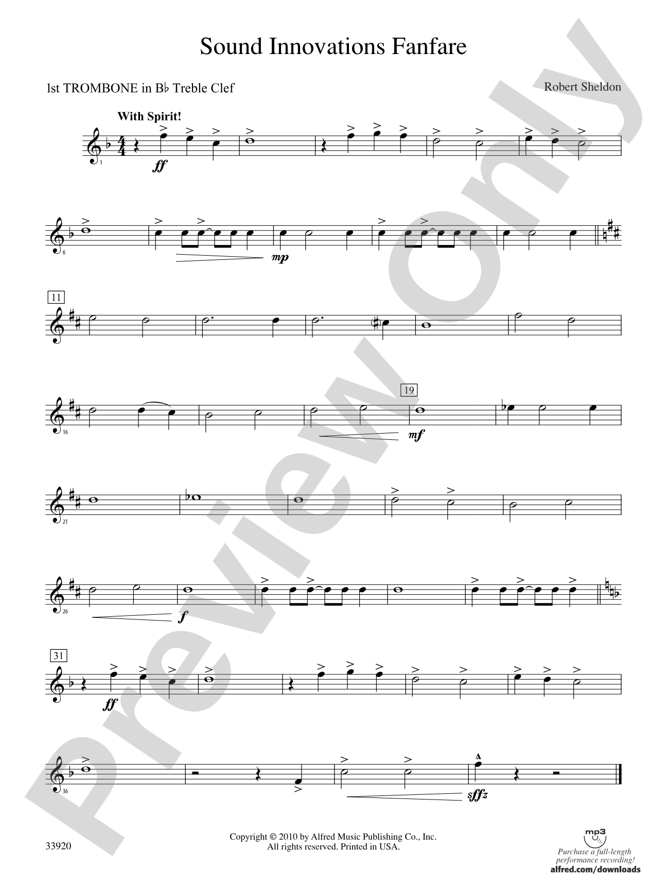 Sound Innovations Fanfare: (wp) 1st B-flat Trombone T.C.