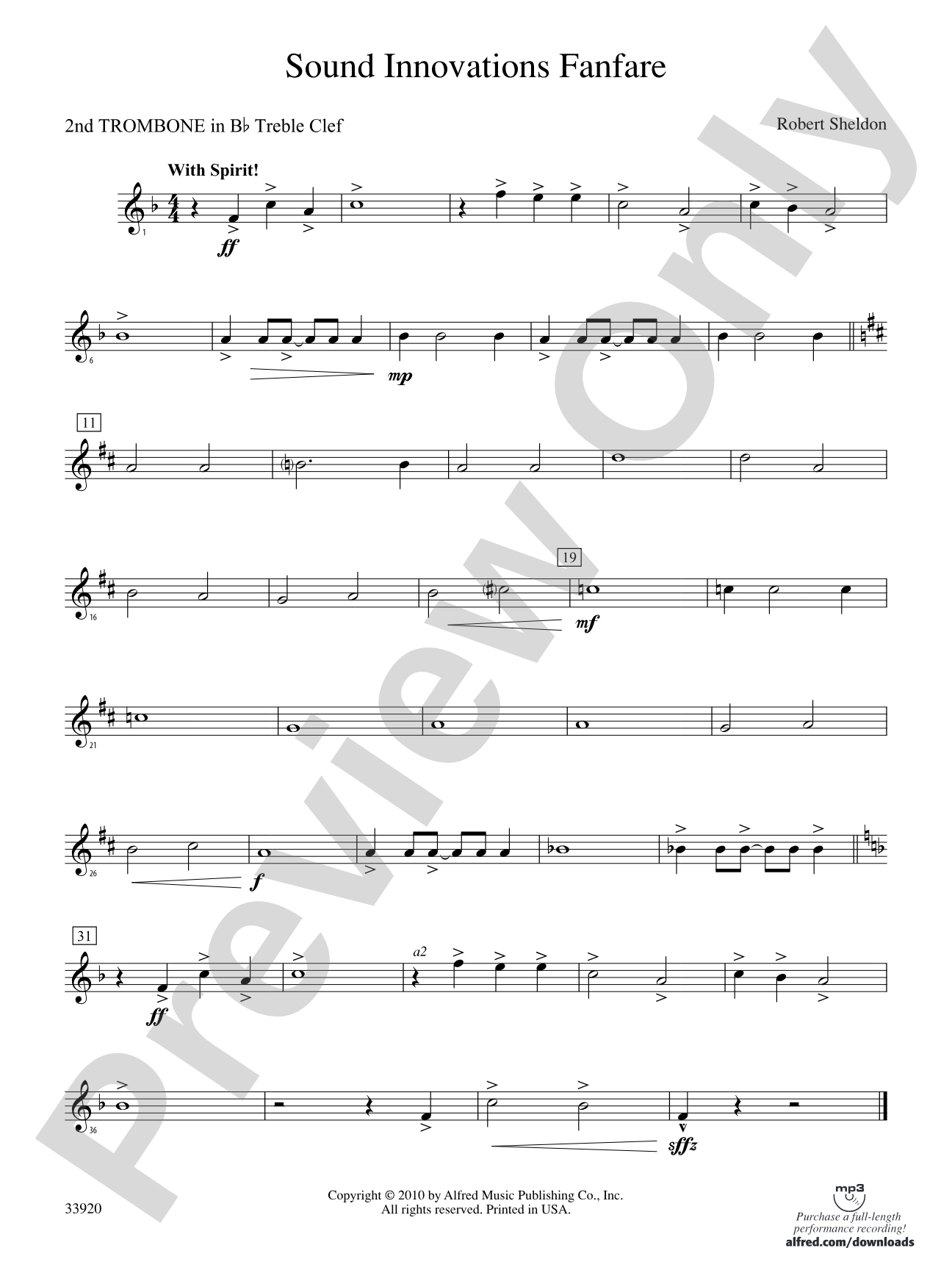 Sound Innovations Fanfare: (wp) 2nd B-flat Trombone T.C.