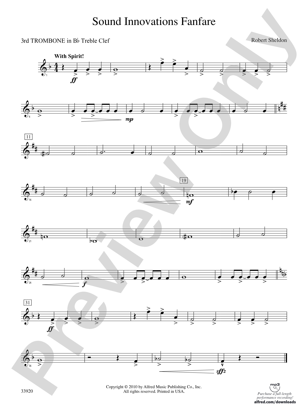 Sound Innovations Fanfare: (wp) 3rd B-flat Trombone T.C.