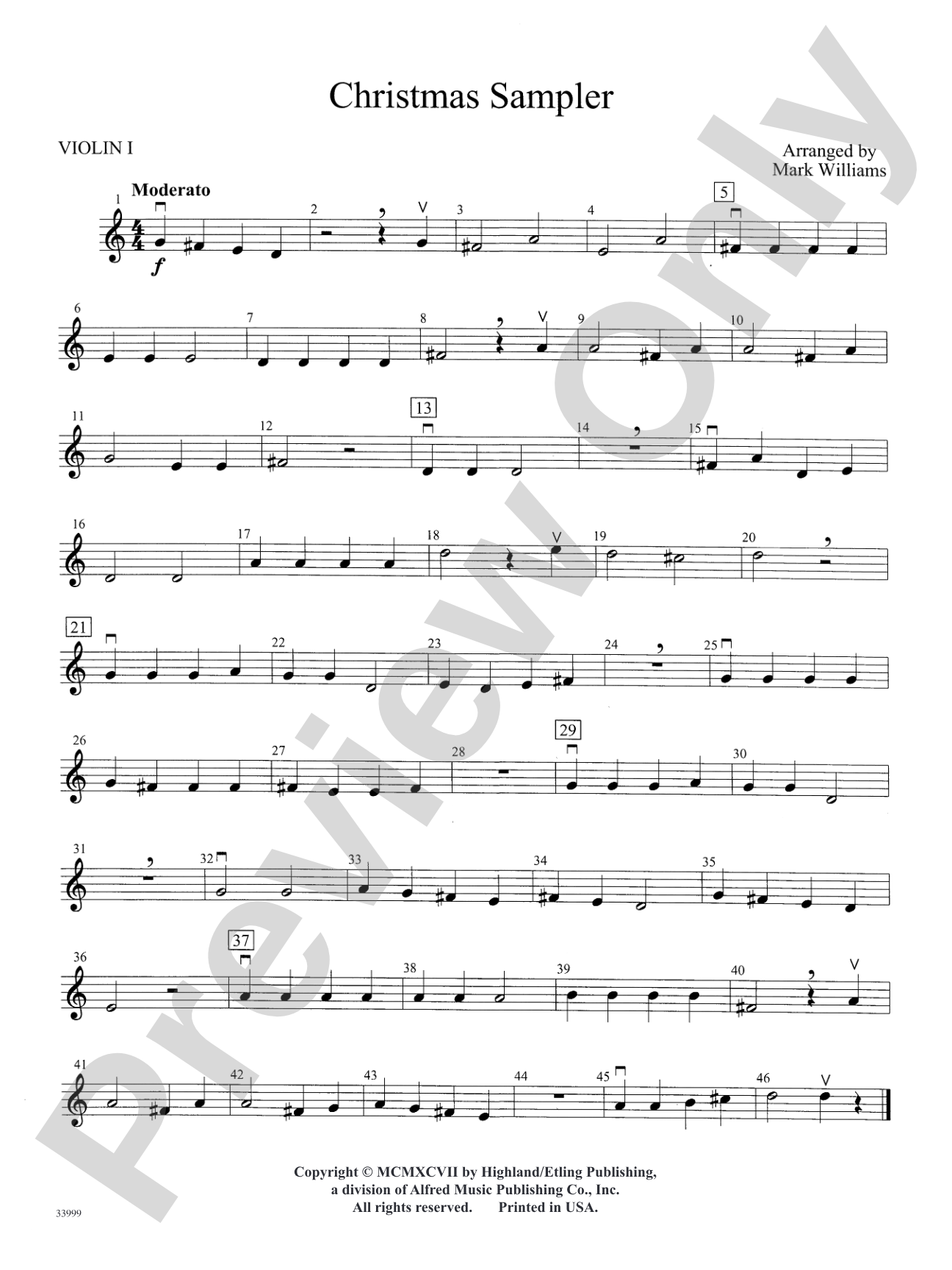 Classics for a Traditional Christmas, Level 1: 1st Violin