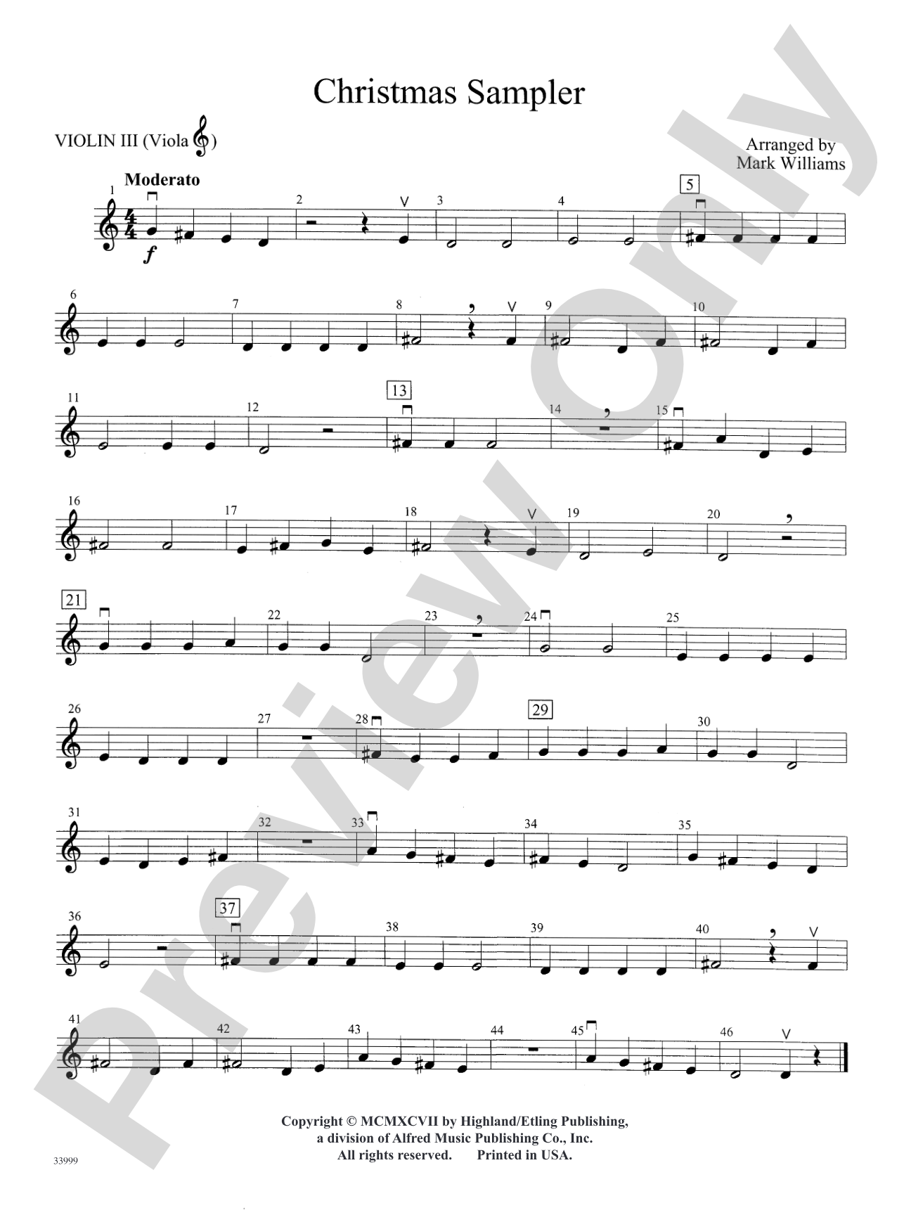 Classics for a Traditional Christmas, Level 1: 3rd Violin (Viola [TC])