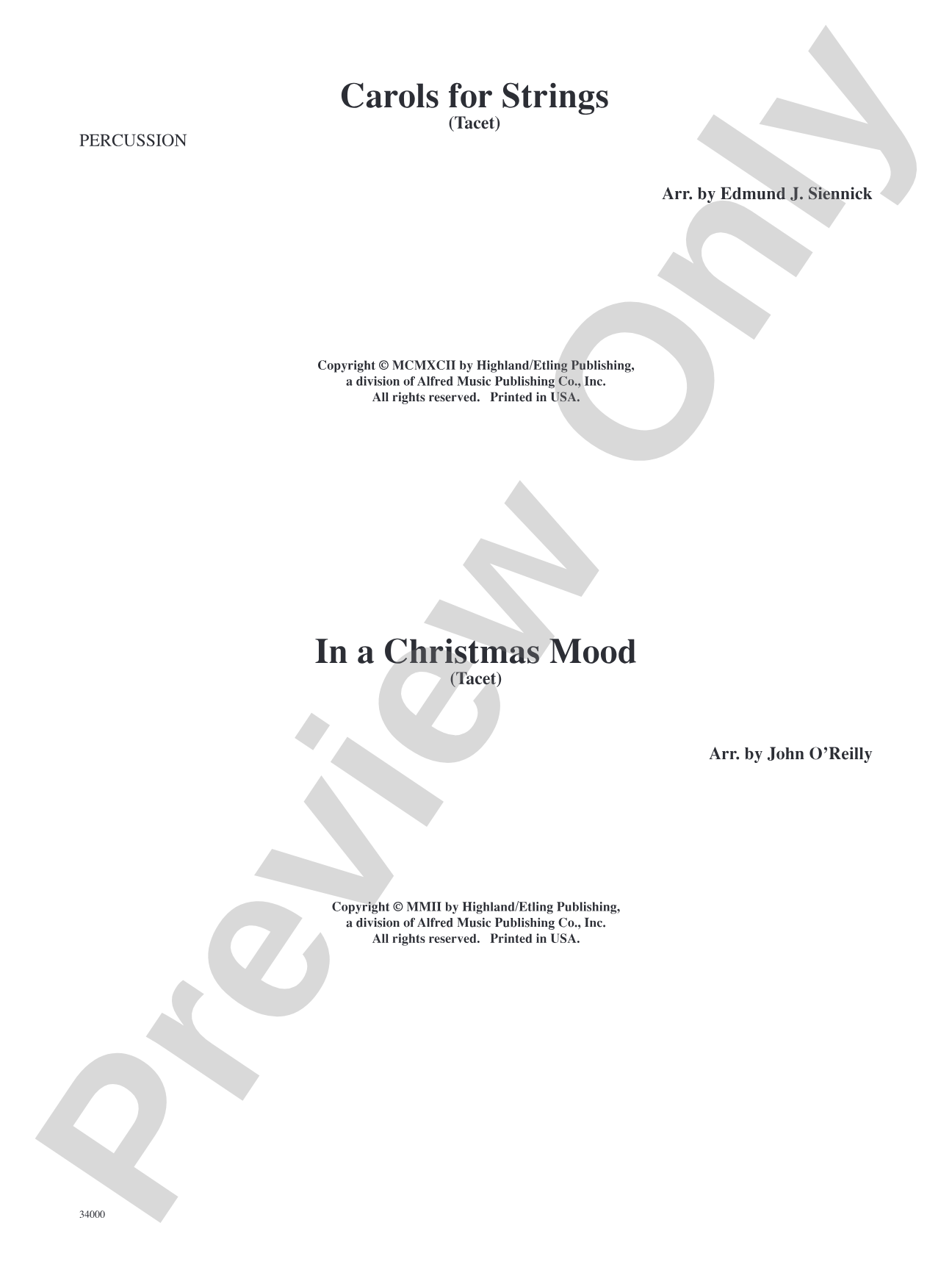 Classics for a Traditional Christmas, Level 2: 1st Percussion