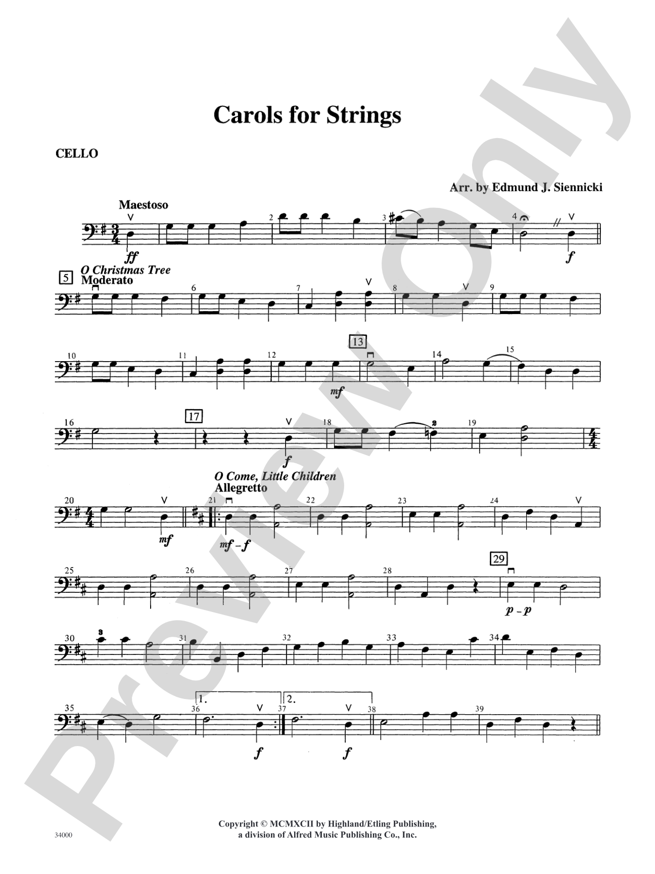 Classics for a Traditional Christmas, Level 2: Cello