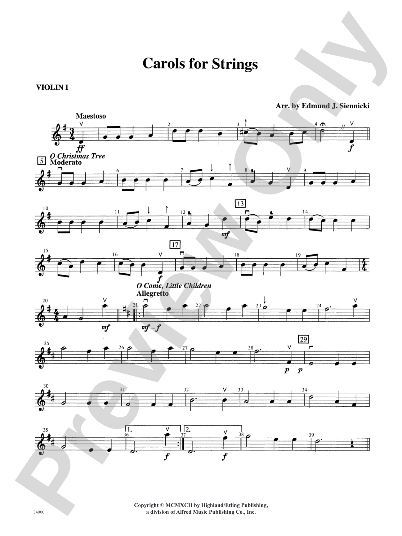 Classics for a Traditional Christmas, Level 2: 1st Violin
