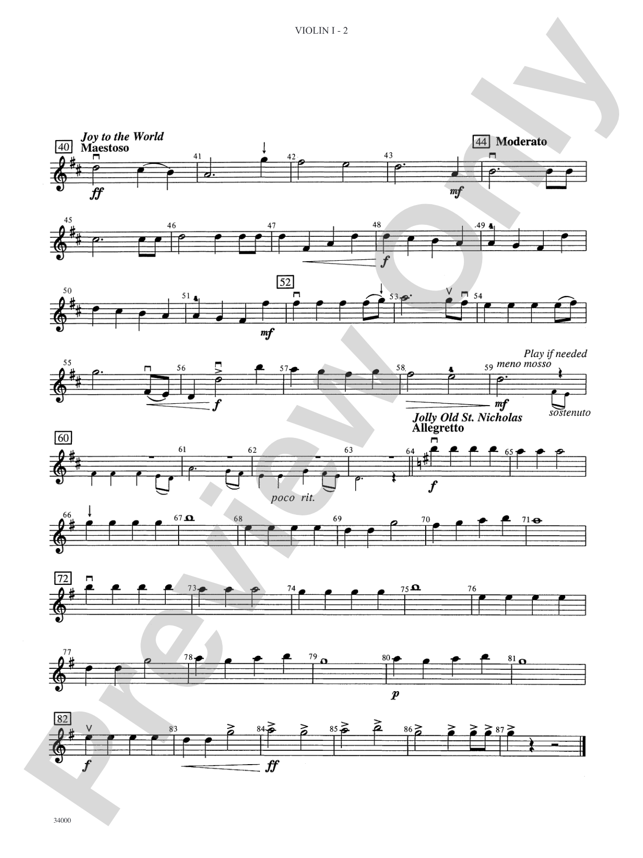 Classics for a Traditional Christmas, Level 2: 1st Violin