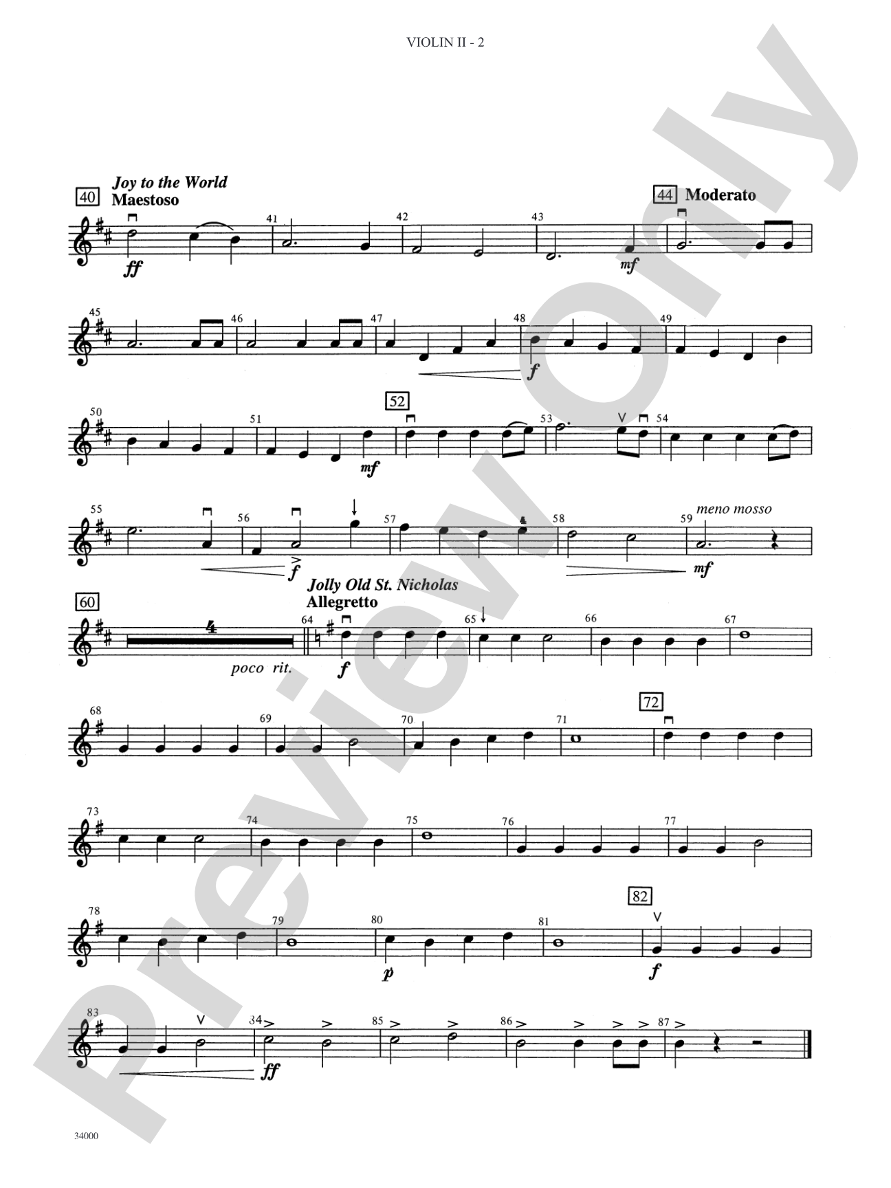 Classics for a Traditional Christmas, Level 2: 2nd Violin