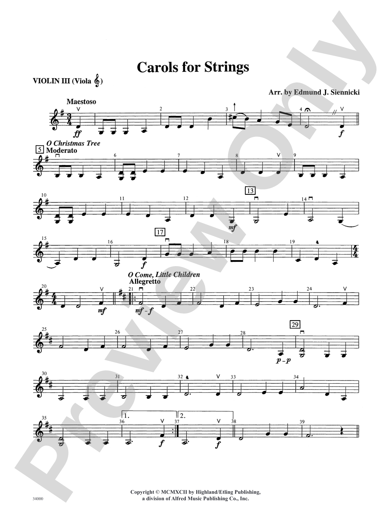 Classics for a Traditional Christmas, Level 2: 3rd Violin (Viola [TC])