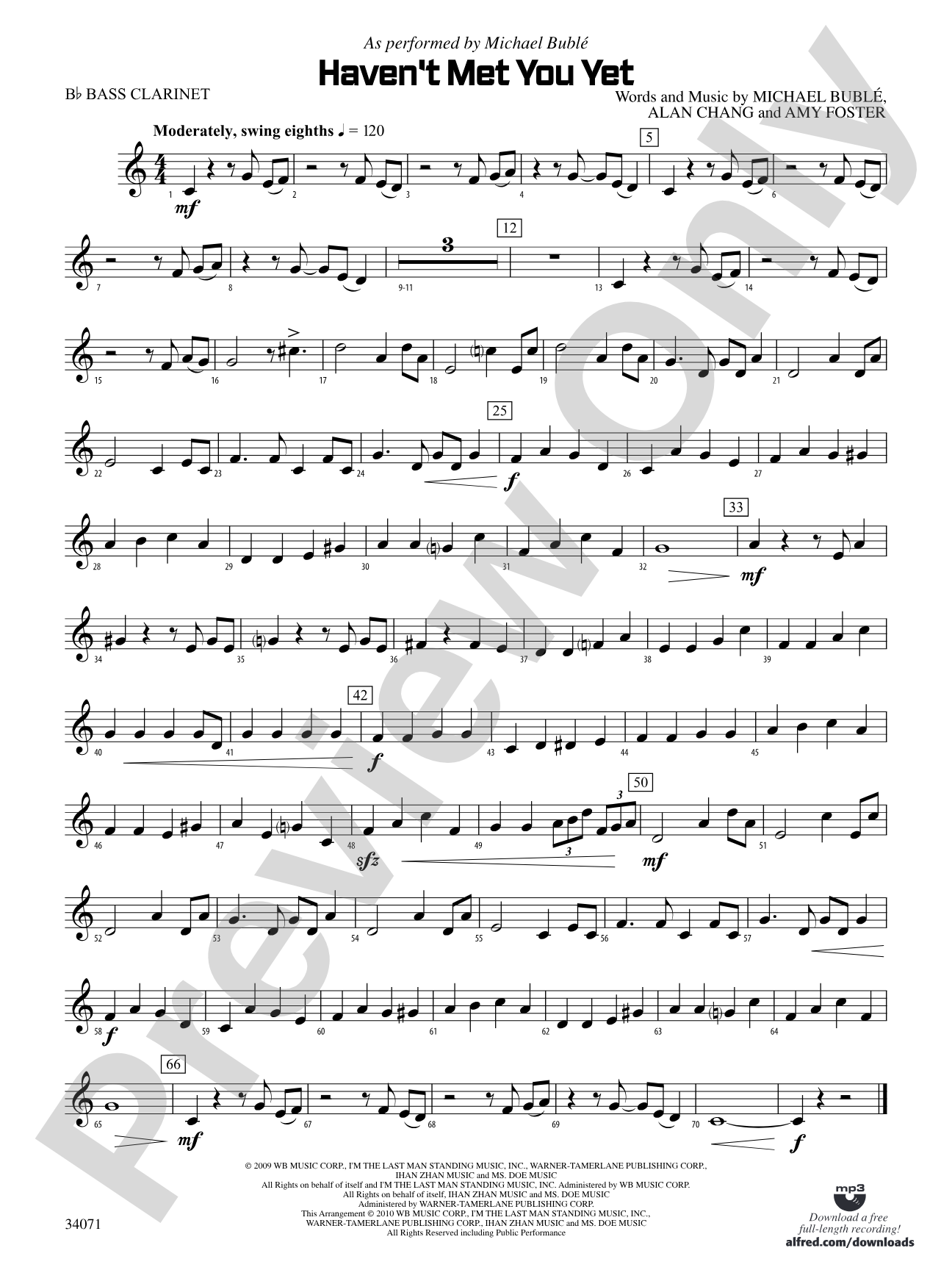Haven't Met You Yet: B-flat Bass Clarinet